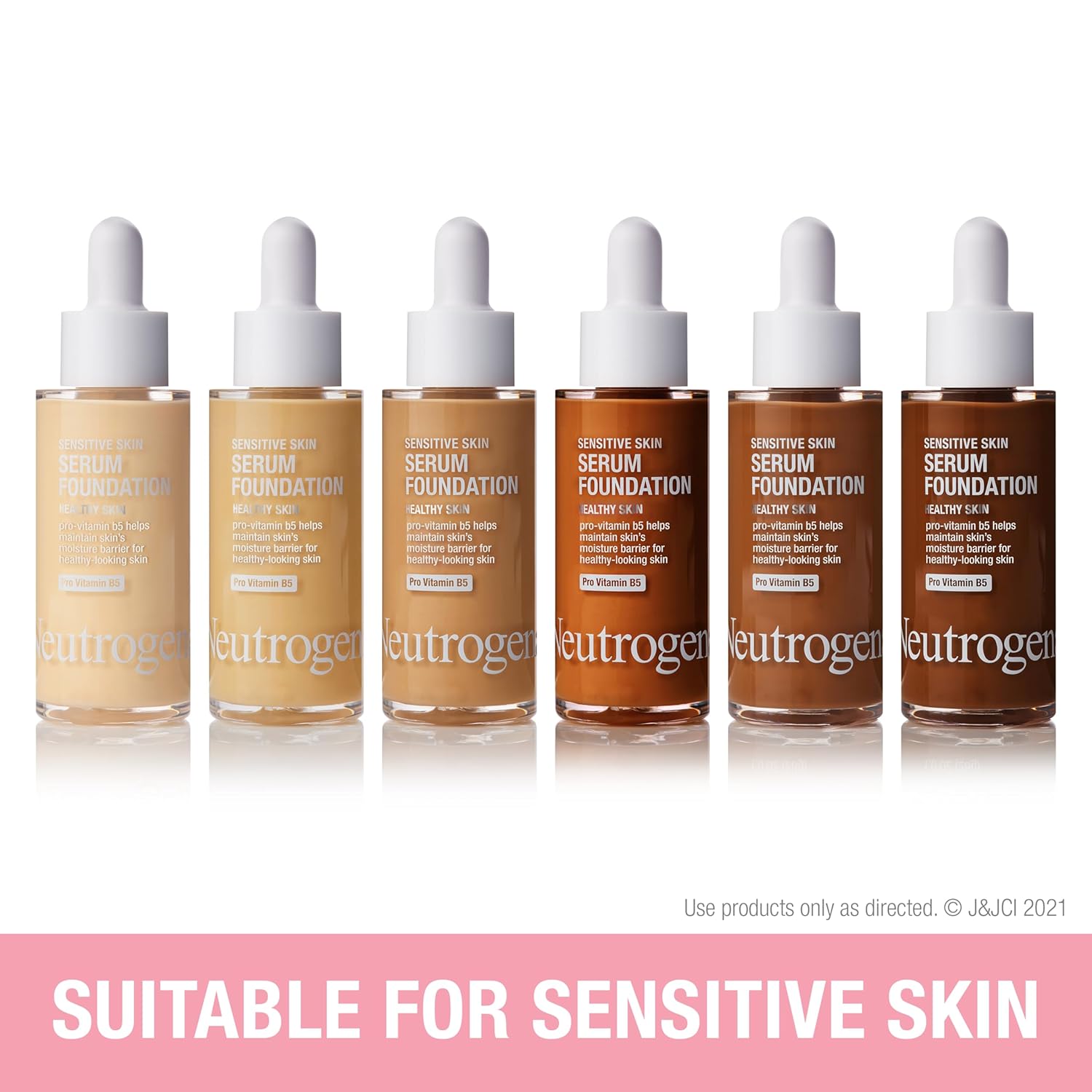 Neutrogena Healthy Skin Sensitive Skin Serum Foundation with Pro-Vitamin B5, Color Correcting & Pore Minimizing Liquid Foundation & Face Serum, Buildable Coverage, Light/Medium 02, 1 oz - Image 3