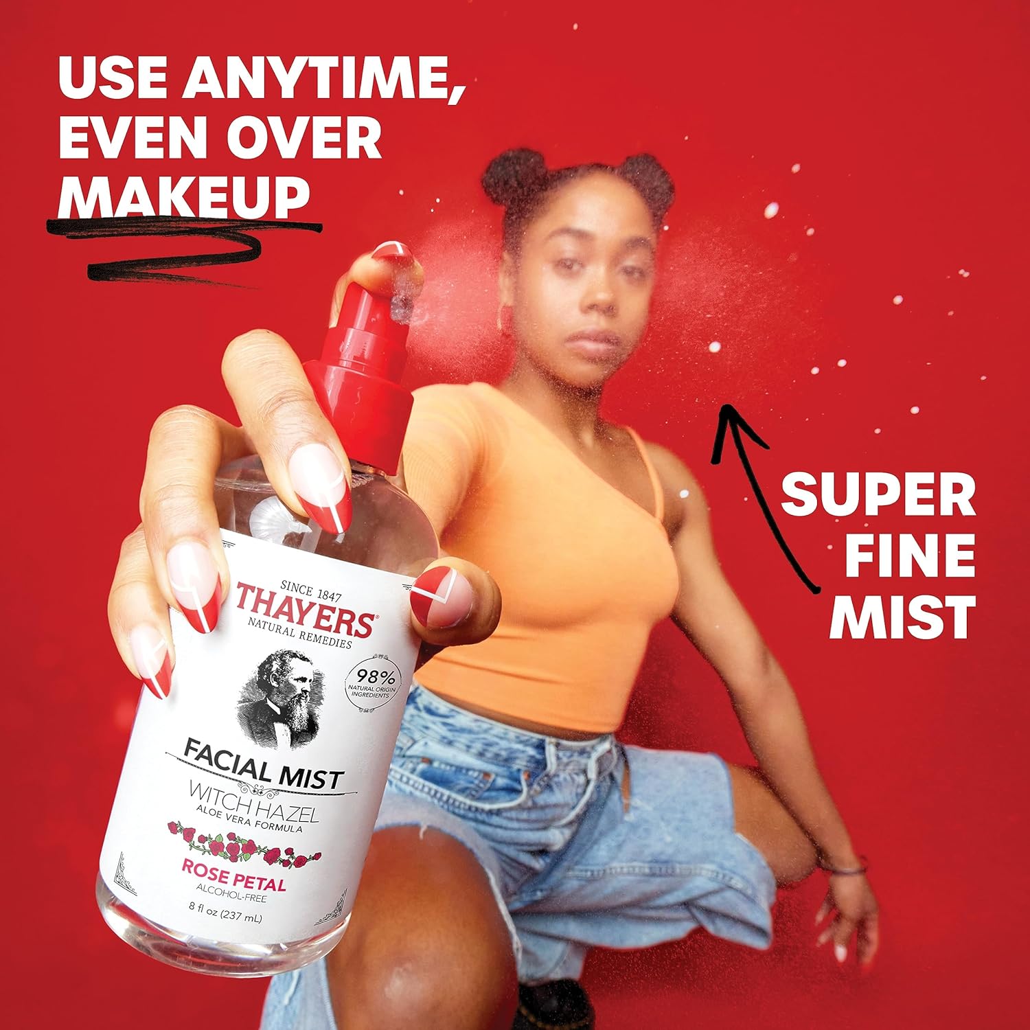 Thayers Alcohol-Free Witch Hazel Facial Mist Toner with Aloe Vera, Rose Petal, Soothing and Hydrating, For All Skin Types, 8 oz - Image 3