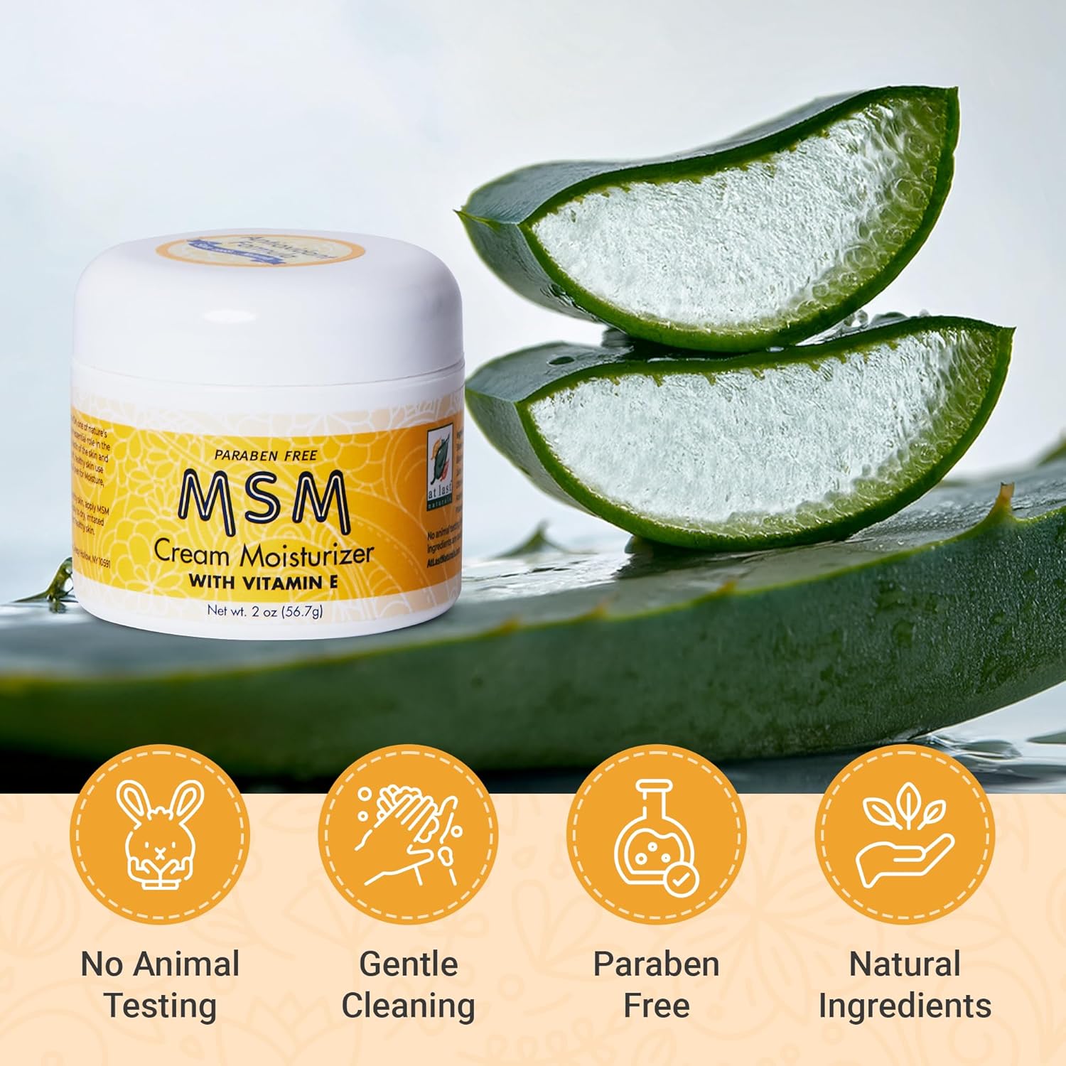 At Last Naturals MSM Cream, Face Lotion to Reduce Fine Lines and Wrinkles, Pitted Acne and Scars, Soothing Moisturizer with Vitamin E to Promote Healthy Skin, 2 Ounce (Pack of 3) - Image 6