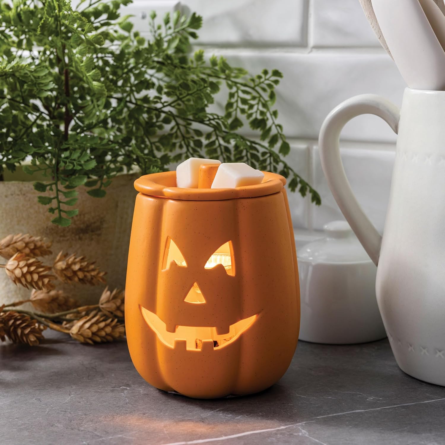 Candle Warmers Etc. Illumination Fragrance Warmer- Light-Up Warmer for Warming Scented Candle Wax Melts and Tarts or to Freshen Room, Jack O'Lantern - Image 3