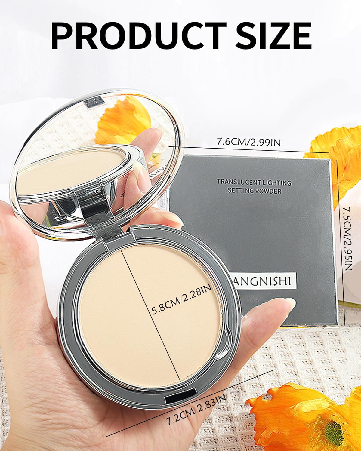 Pressed Mineral Powder Foundation,4-in-1 Matte Setting Powder with Concealer&Finishing Powder Makeup Color Correcting Medium to Full Flawless Coverage Foundation, Waterproof Long Lasting,Ivory - Image 7