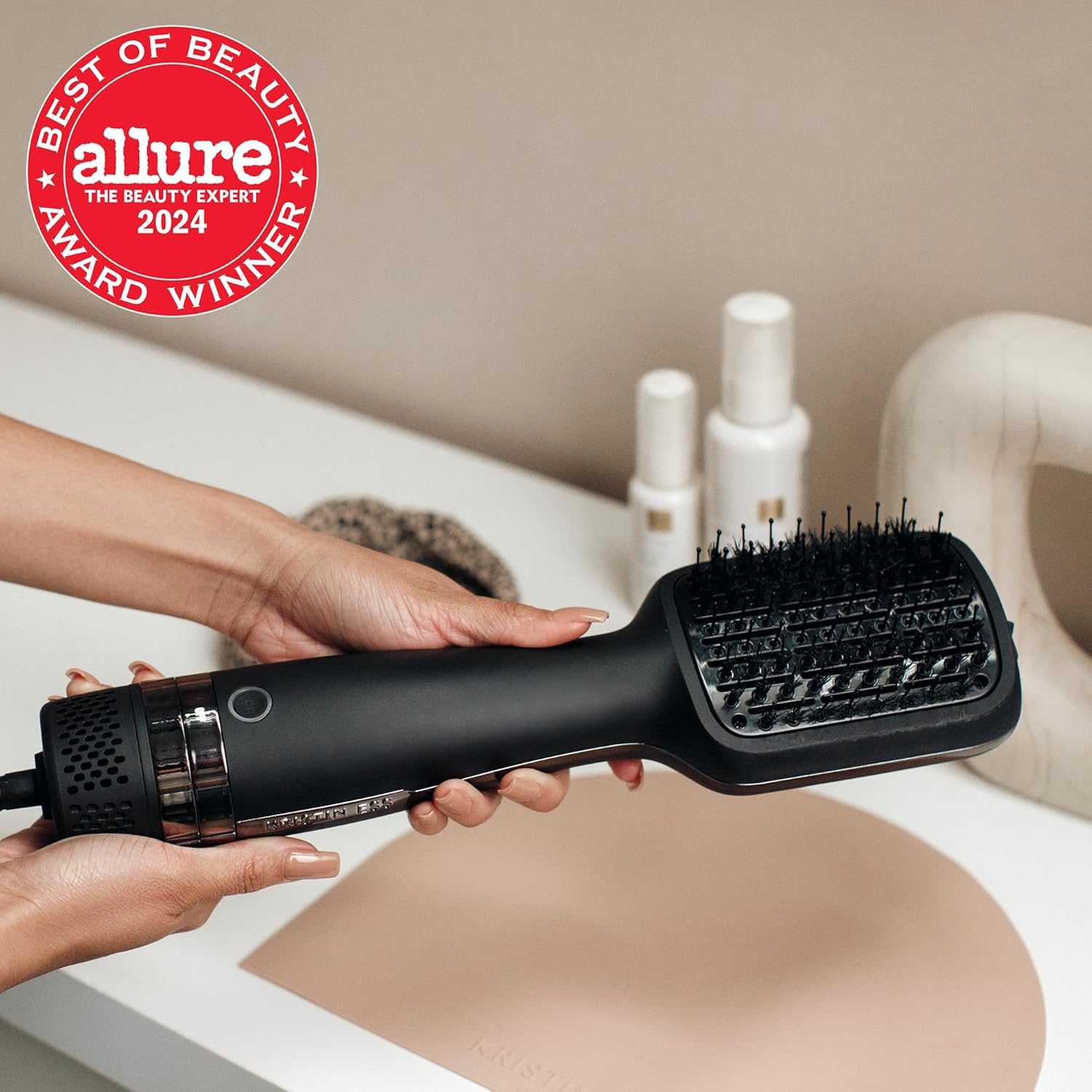 Kristin Ess 2-in-1 Ceramic Ionic Volumizing Blow Dryer Brush for Smooth, Voluminous Hair - Image 3
