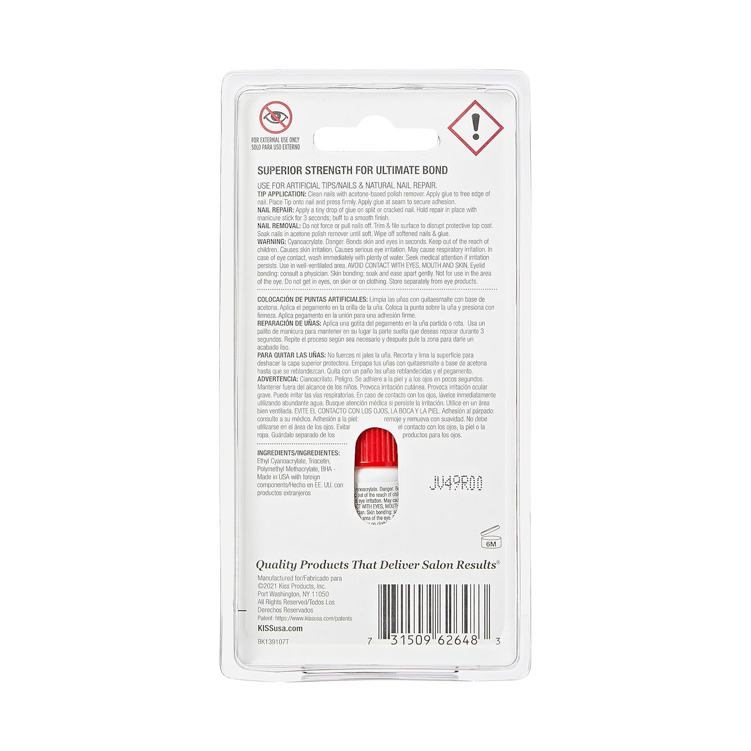 KISS PowerFlex Maximum Speed Nail Glue - Fast Drying Adhesive for Glue-On Nails & Repairs with Nozzle Tip Applicator, Ideal for Tips & Wraps, Net Wt. 0.10 oz (3g) - Image 3