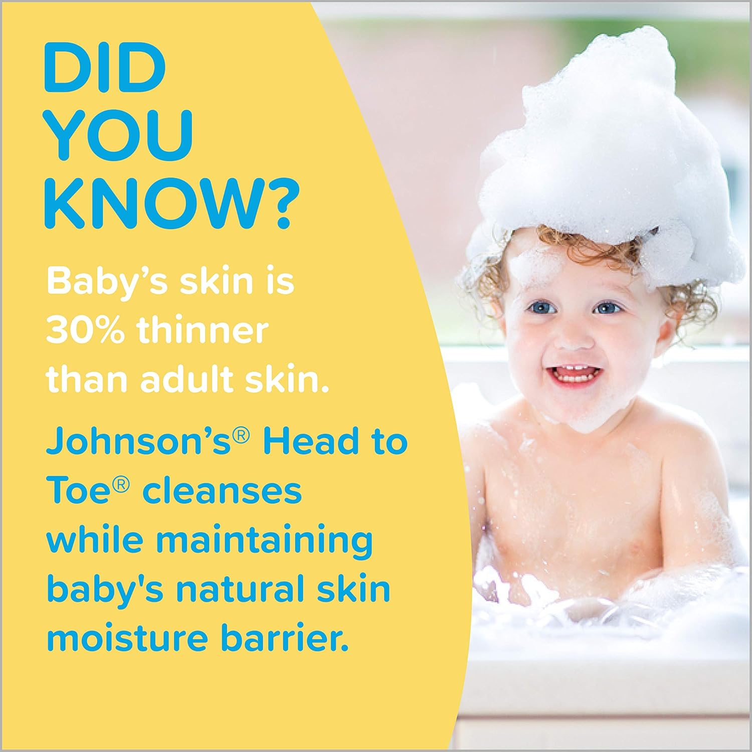 Johnson's Head-To-Toe Gentle Baby Body Wash & Shampoo, Tear-Free, Sulfate-Free & Hypoallergenic Bath Wash & Shampoo for Baby's Sensitive Skin & Hair, Washes Away 99.9% Of Germs 16.9 fl. oz (Pack of 3) - Image 4