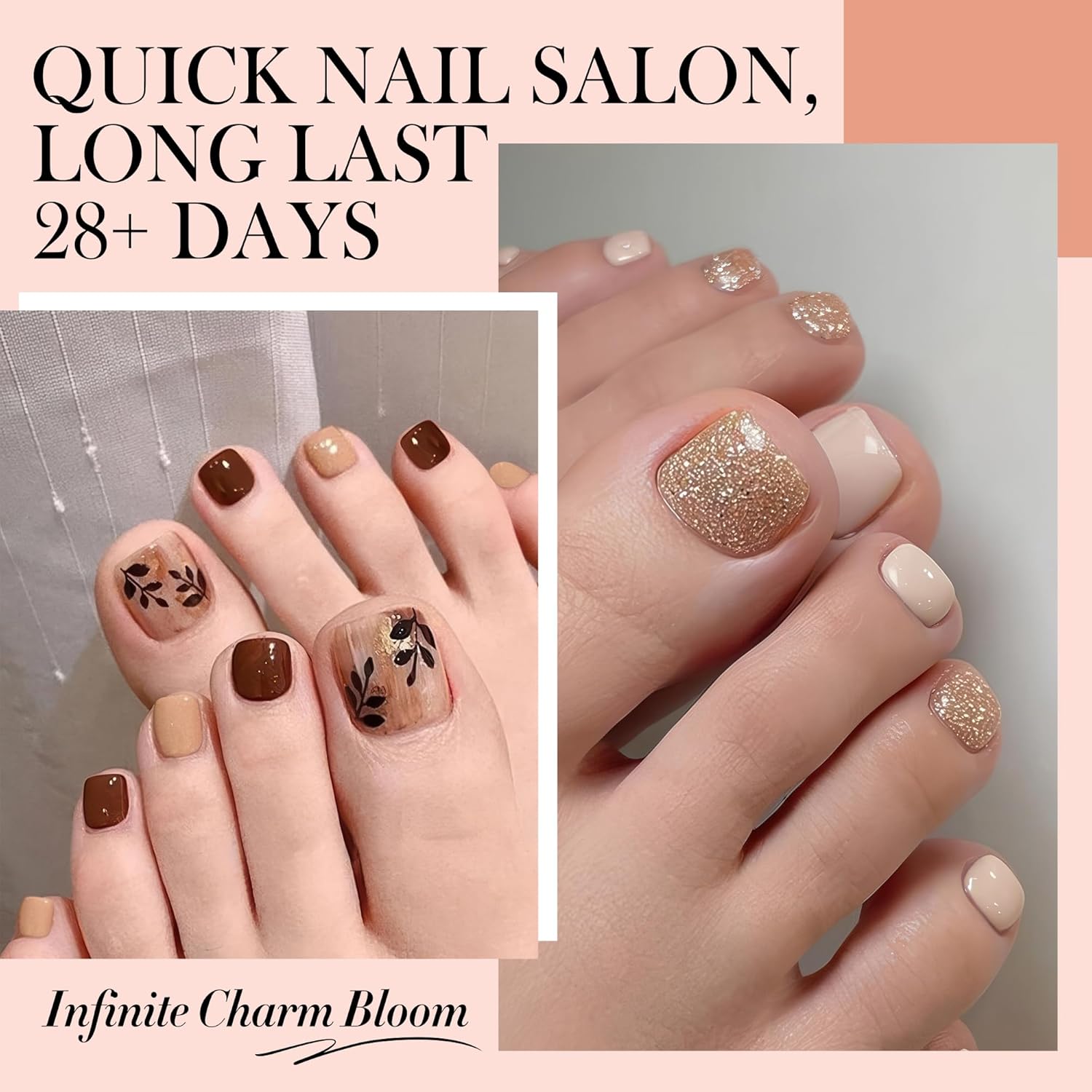 Short Toe Nail Tips Square Toe Nail Press Ons Full Matte 504pcs Full Cover Toenail Press On Nails Smoothly Curved for Any Toenail Shapes Easily DIY Salon, 12 Sizes Toe Acrylic Nails, Luckyfairy - Image 5