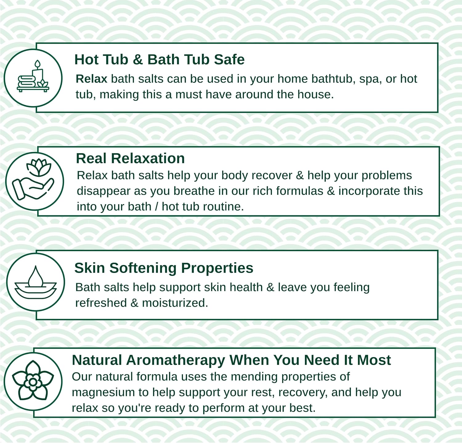 Relax Spa & Bath, Epsom & Dead Sea Salts, Aromatherapy Bath Salts for Hot Tub, Bath, or Spa, Infused with Magnesium, Eucalyptus Mint Scent - Image 3