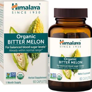 Himalaya Organic Bitter Melon for Glucose Metabolism, 660 mg, 60 Caplets, 1 Month Supply