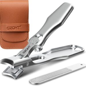 No Splash Design Nail Clippers for Thick Nails,Men,Seniors,Elder,Wide Jaw Opening Nail Cutter,SZQHT–Your Ultimate Grooming Solution for Thick Toenails Toenail Clippers and Stainless Steel Nail Files