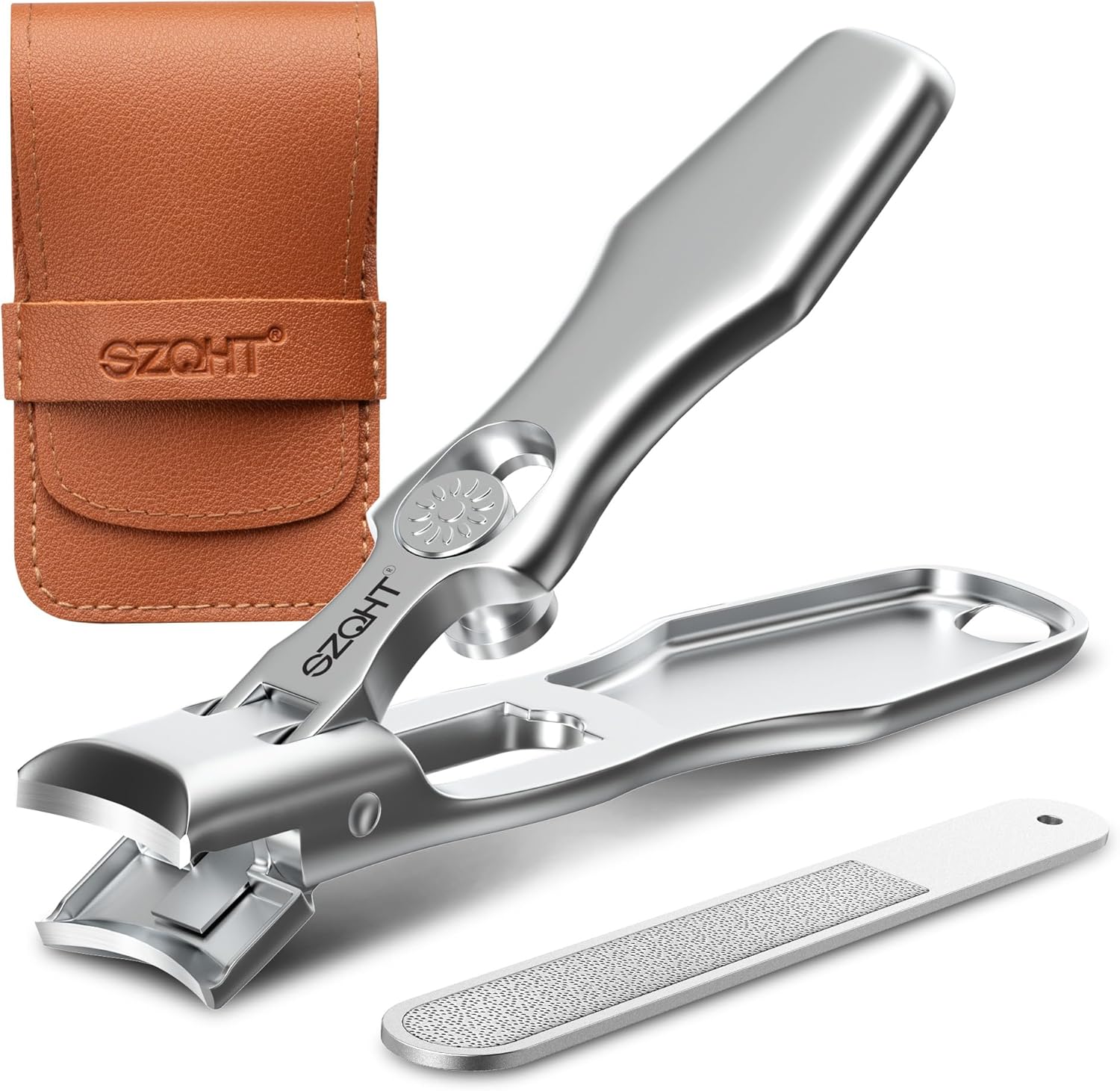 No Splash Design Nail Clippers for Thick Nails,Men,Seniors,Elder,Wide Jaw Opening Nail Cutter,SZQHT–Your Ultimate Grooming Solution for Thick Toenails Toenail Clippers and Stainless Steel Nail Files