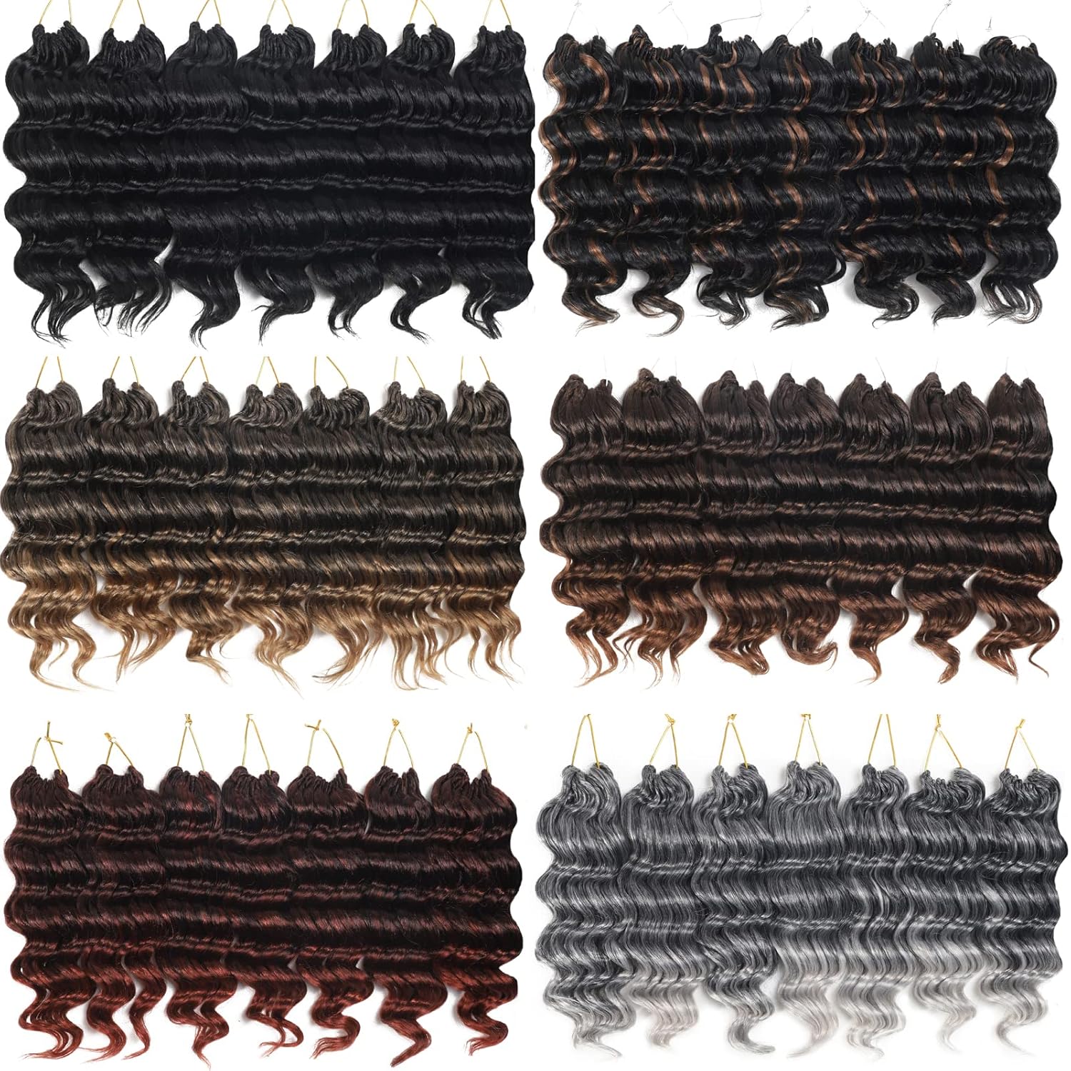 Ocean Wave Crochet Hair 9 Inch Curly Crochet Hair Ocean Wave 7 Packs Deep Wave Short Wavy Crochet Braids Hair Extensions for Women Water Wave - Image 6
