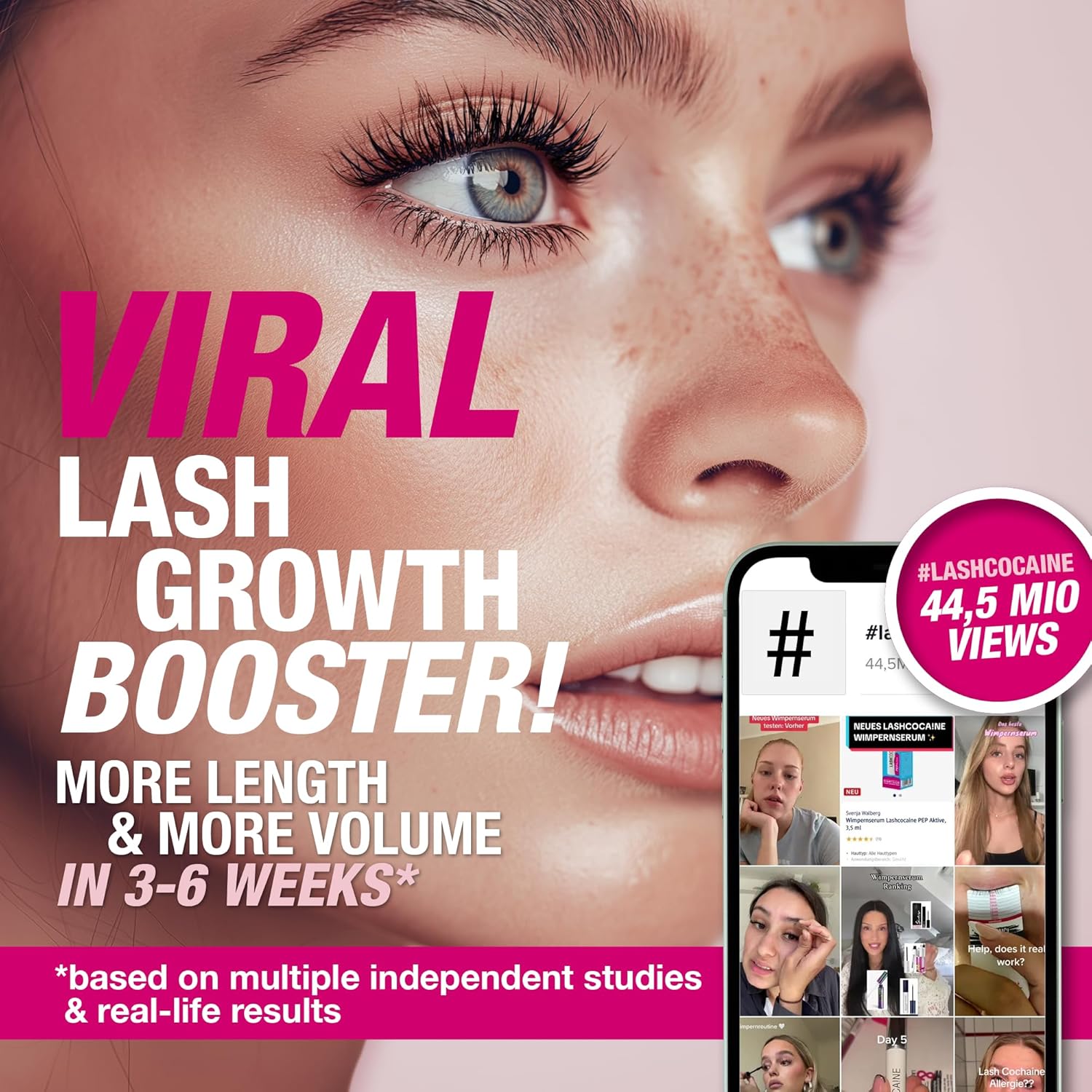 LASHCOCA!NE eyelash growth serum to grow longer & fuller eyelashes | vegan lash enhancing serum | test winner “VERY GOOD” for eyelash extensions | long eye-lashes by Svenja Walberg - Image 2