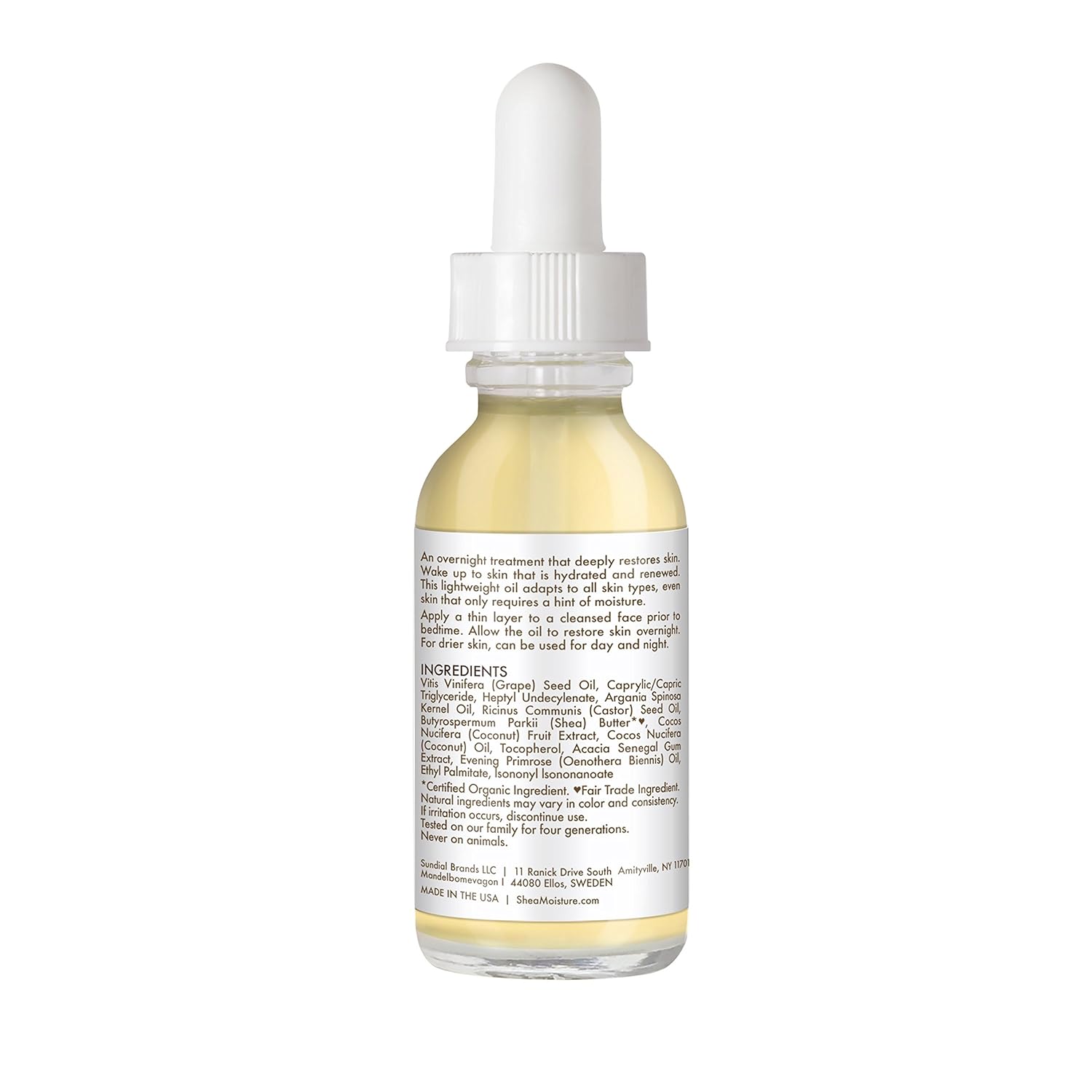 SheaMoisture Overnight Face Oil for All Skin Types 100% Virgin Coconut Oil for Daily Hydration 1 oz - Image 4