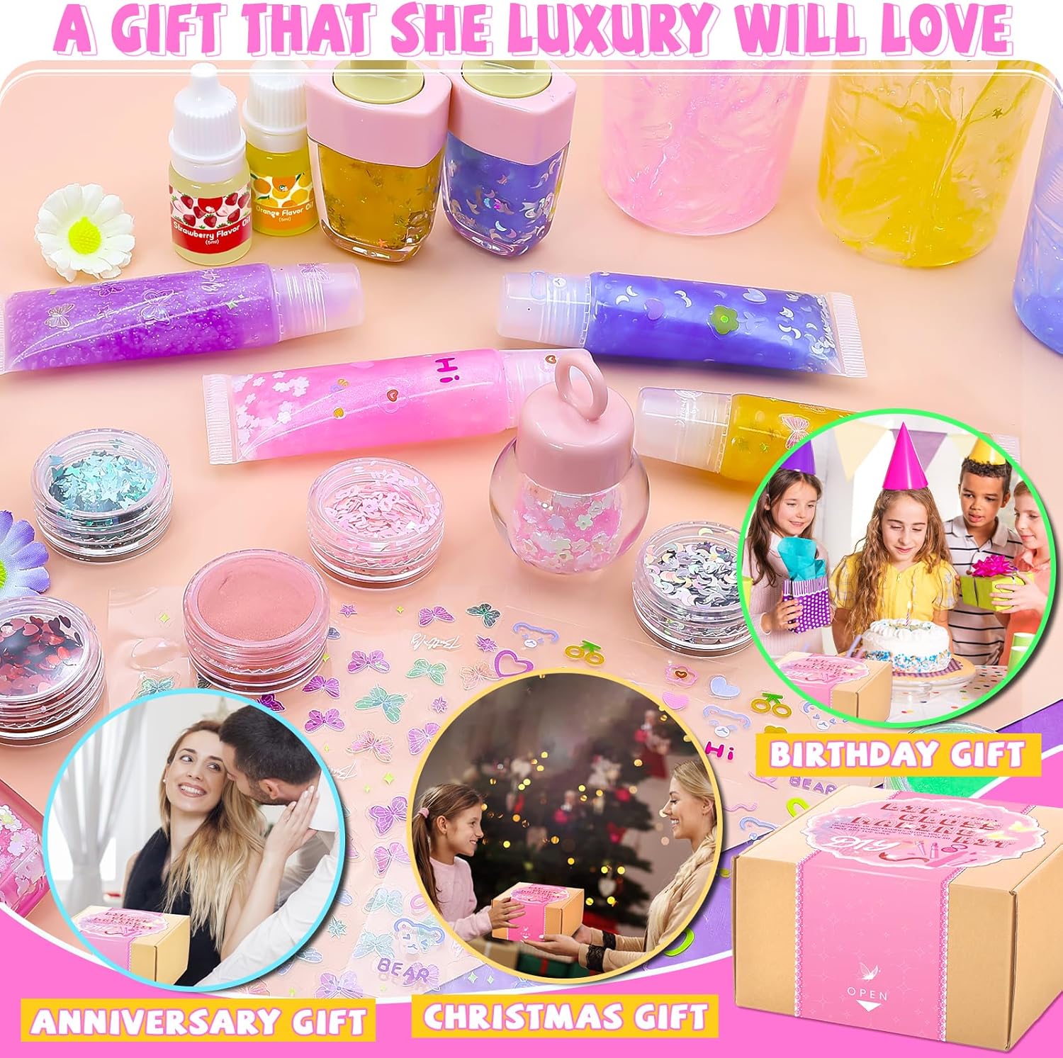WhizToys 74 PCS Lip Gloss Making Kit, DIY Make Your Own Lip Gloss Kit Beginner,Fun Craft Set for Girls Kids Teens Women, Birthday Gift Set for Girl,Woman - Image 7