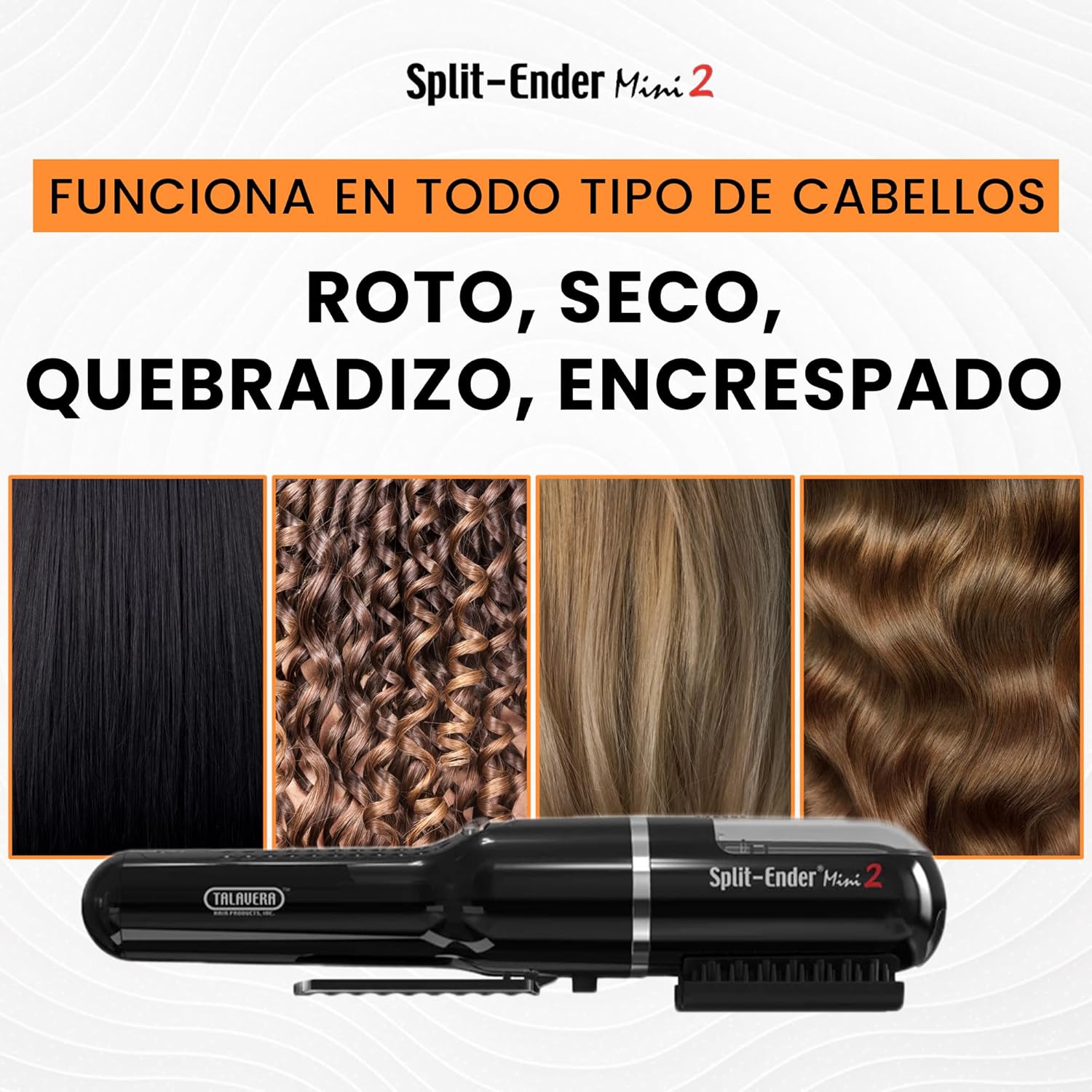 Split Ender Mini 2 - Cordless Split End Hair Trimmer, Solution for Dry and Damaged Hair, Rechargeable Trimmer for Broken and Brittle Split Ends, Hair Styling Tool- Black - Image 4