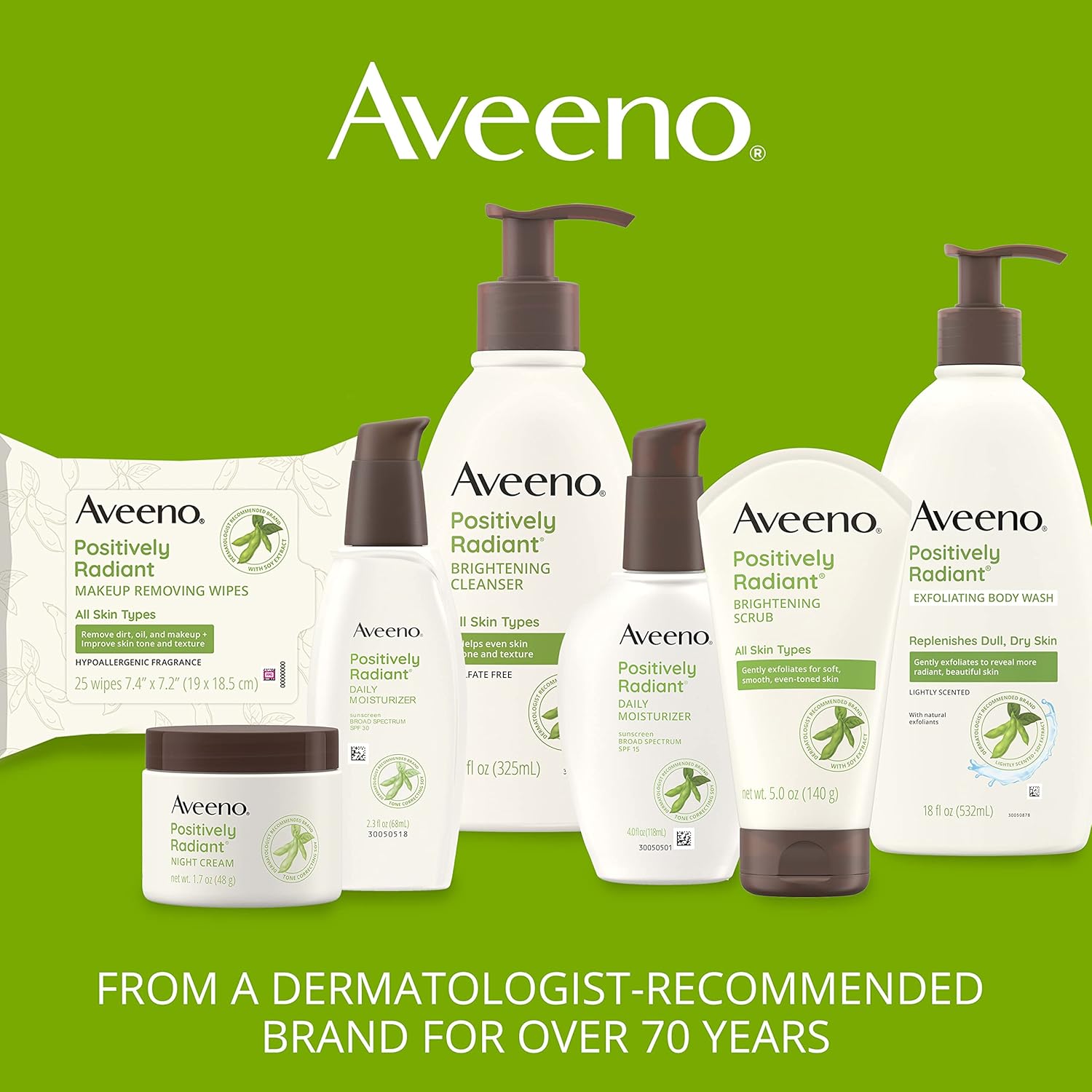 Aveeno Positively Radiant Face Moisturizer with SPF 30 Sunscreen, Hydrating Facial Moisturizer with Soy Extract to Visibly Improve Skin Tone and Texture, Hypoallergenic Formula, Oil-Free, 2.3 FL OZ - Image 5