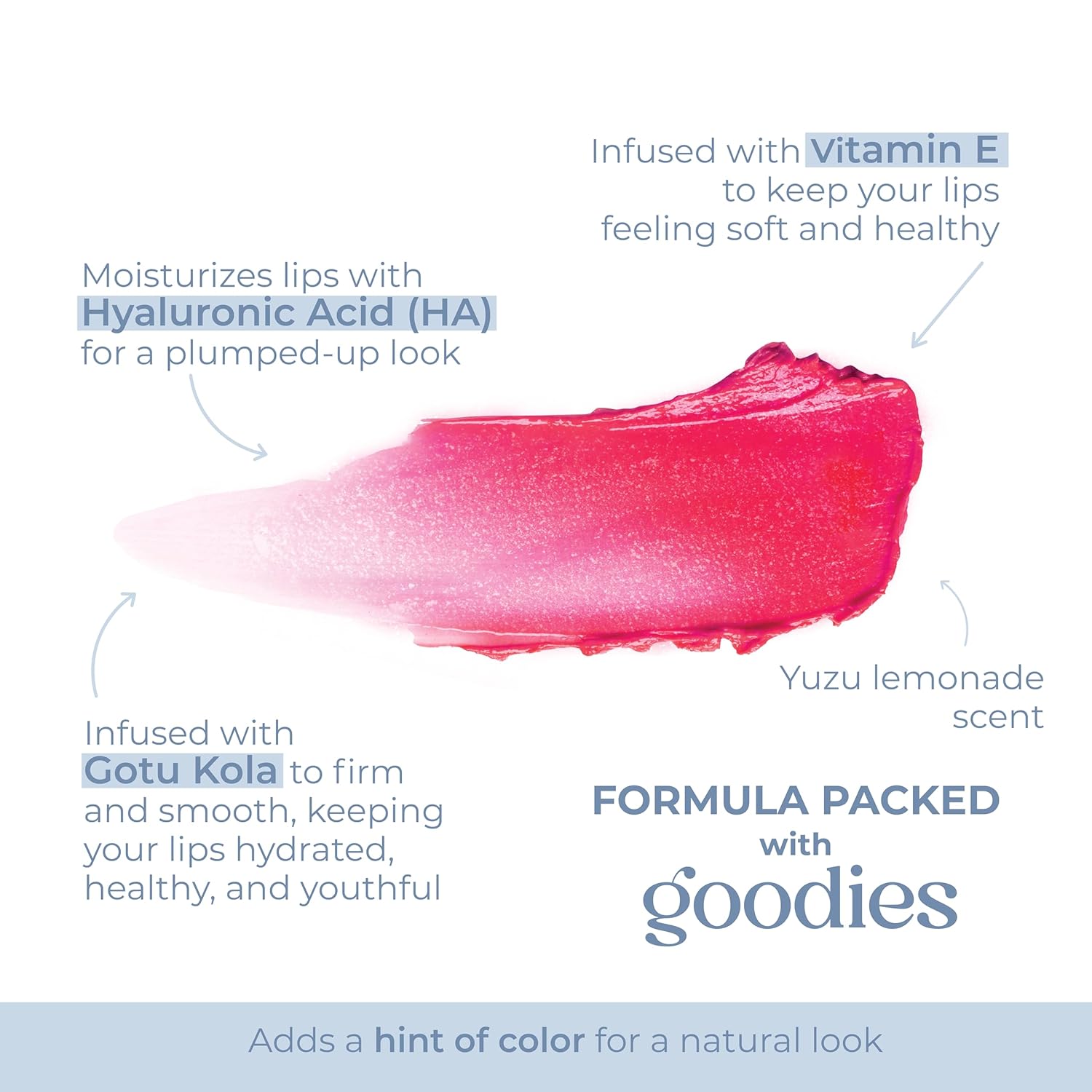Tinted Lip Balm. Moisturizing Sheer, Buildable Lip Color with Hyaluronic Acid, Vitamin E and Rich Oil. Beauty Moisturizer 0.21oz - Rosy Bloom - Image 2