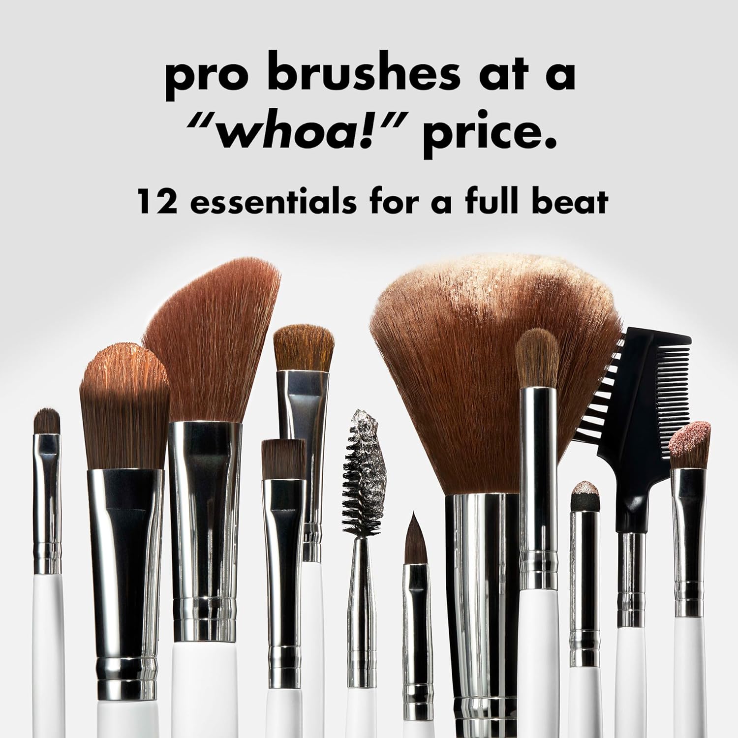 e.l.f. Professional Set of 12 Makeup Brushes, Pro-Worthy Makeup Brushes For A Flawless Full-Face Application, Vegan & Cruelty-Free - Image 2