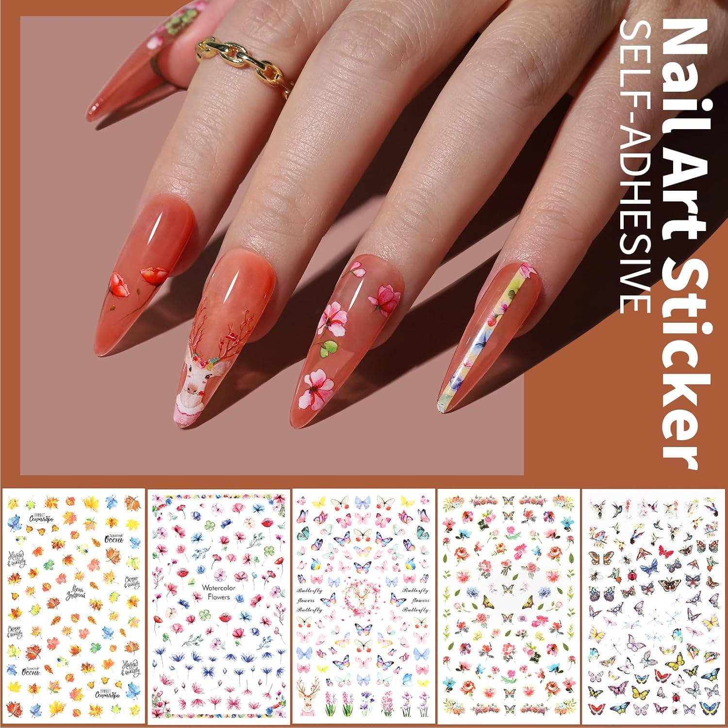 FANDAMEI 15-Piece Nail Art Brush Set with Dotting Pens, Stickers, Sequins, Foils, and Rhinestones - Image 3
