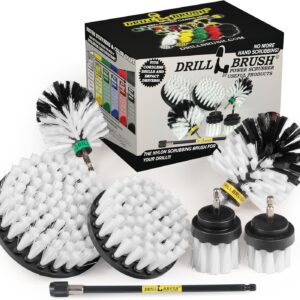 Drill Brush Ultimate Automotive Cleaning Kit with Extension - Truck Accessories - Glass, Upholstery, Seats, Window, Interior, Wheel, Carpet Cleaner - Car Mats - Spin Brush - Motorcycle Accessories