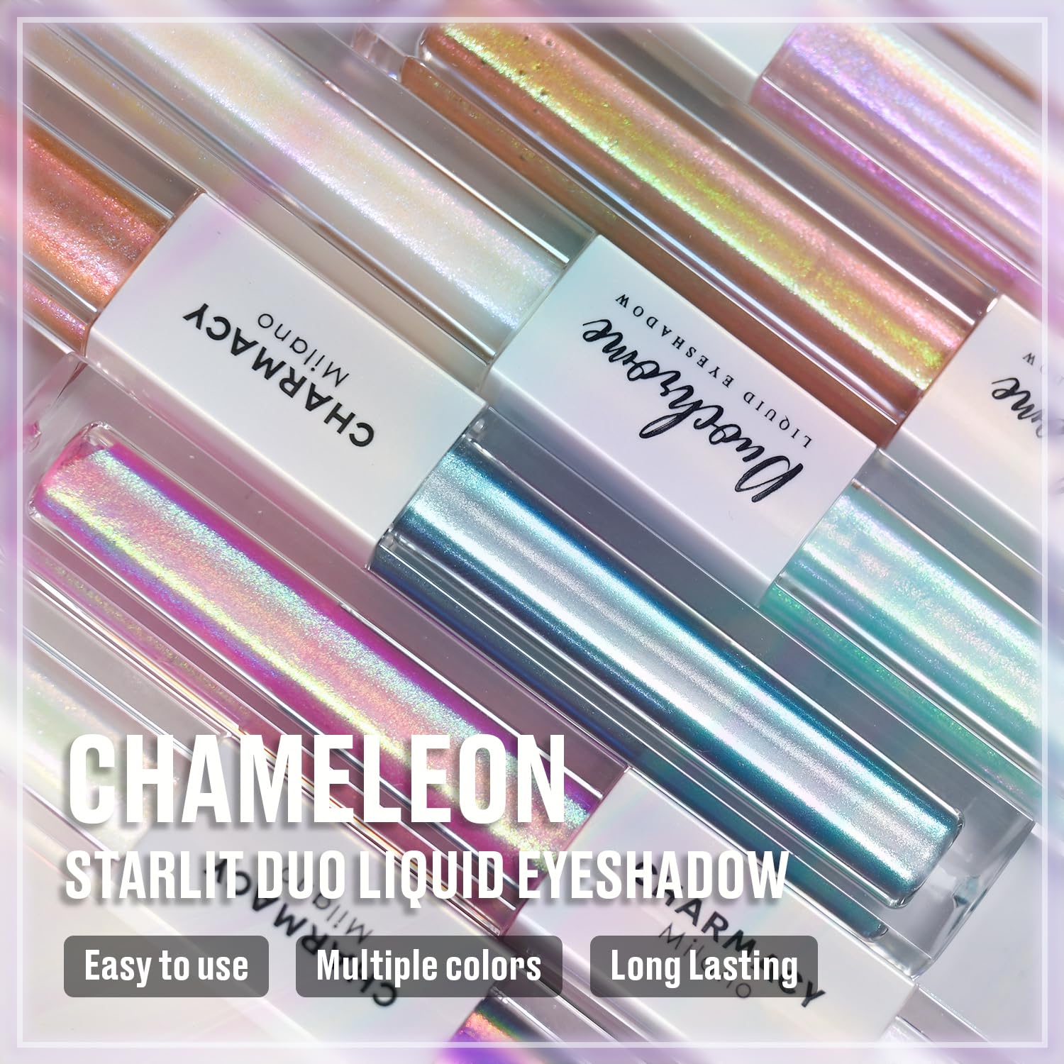 CHARMACY 2 in 1 Starlit Duochrome Liquid Eyeshadow, Glitter Sparkle Colorful Liquid Eyeliner, Quick Drying, High Pigmented, Long lasting Holographic Glitter Multichrome Eye Makeup #03 - Image 5