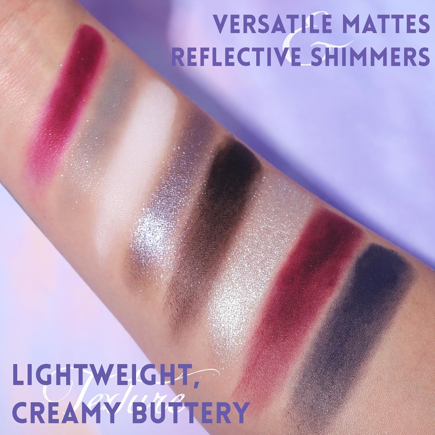 UCANBE Smokey Eyeshadow Palette, 8 Colors Black White Red Burgundy Gray Shimmer Matte Glitter Makeup Pallet, Dark Shades High Pigmented Travel Size Sombras De Ojos Eyes Shadow Kit - Image 4