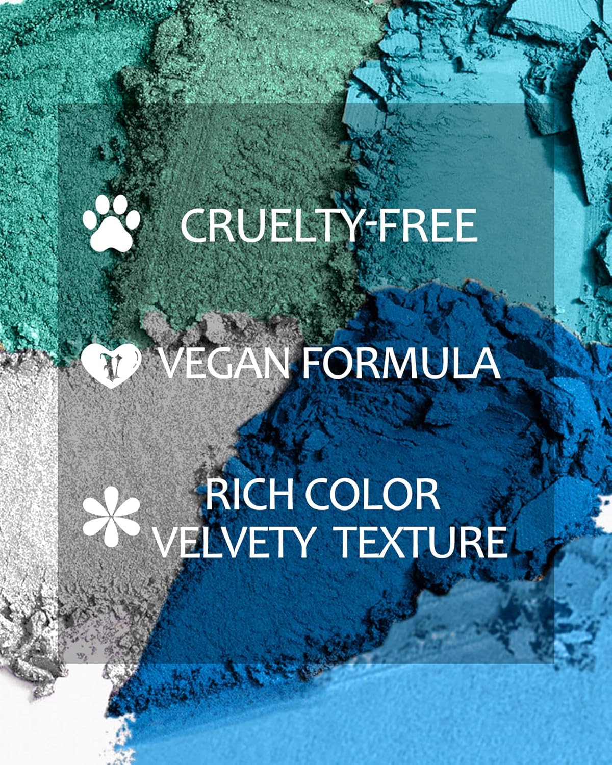MAKI YIKA Blue Matte Shimmer Eyeshadow Palette, 9 Colors Glitter Smokey Eye Shadow Long Lasting High Pigmented Powder Colorful Waterproof Makeup Palettes (#6 Blue) - Image 4