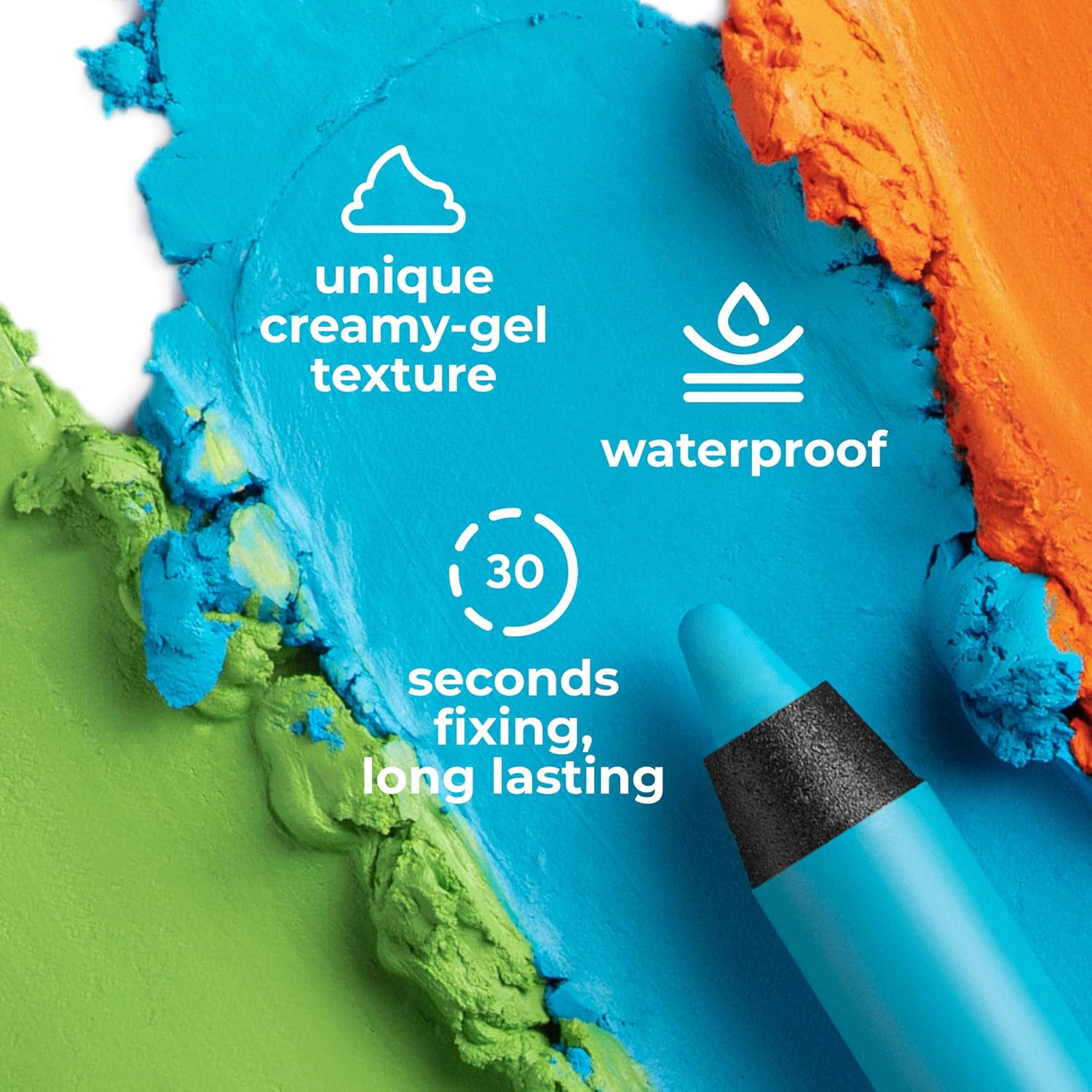 OhMy Color Gel Eyeliner Pencil - Long Lasting, Waterproof - Vibrant Colored, Highly-Pigmented Blue - Image 2