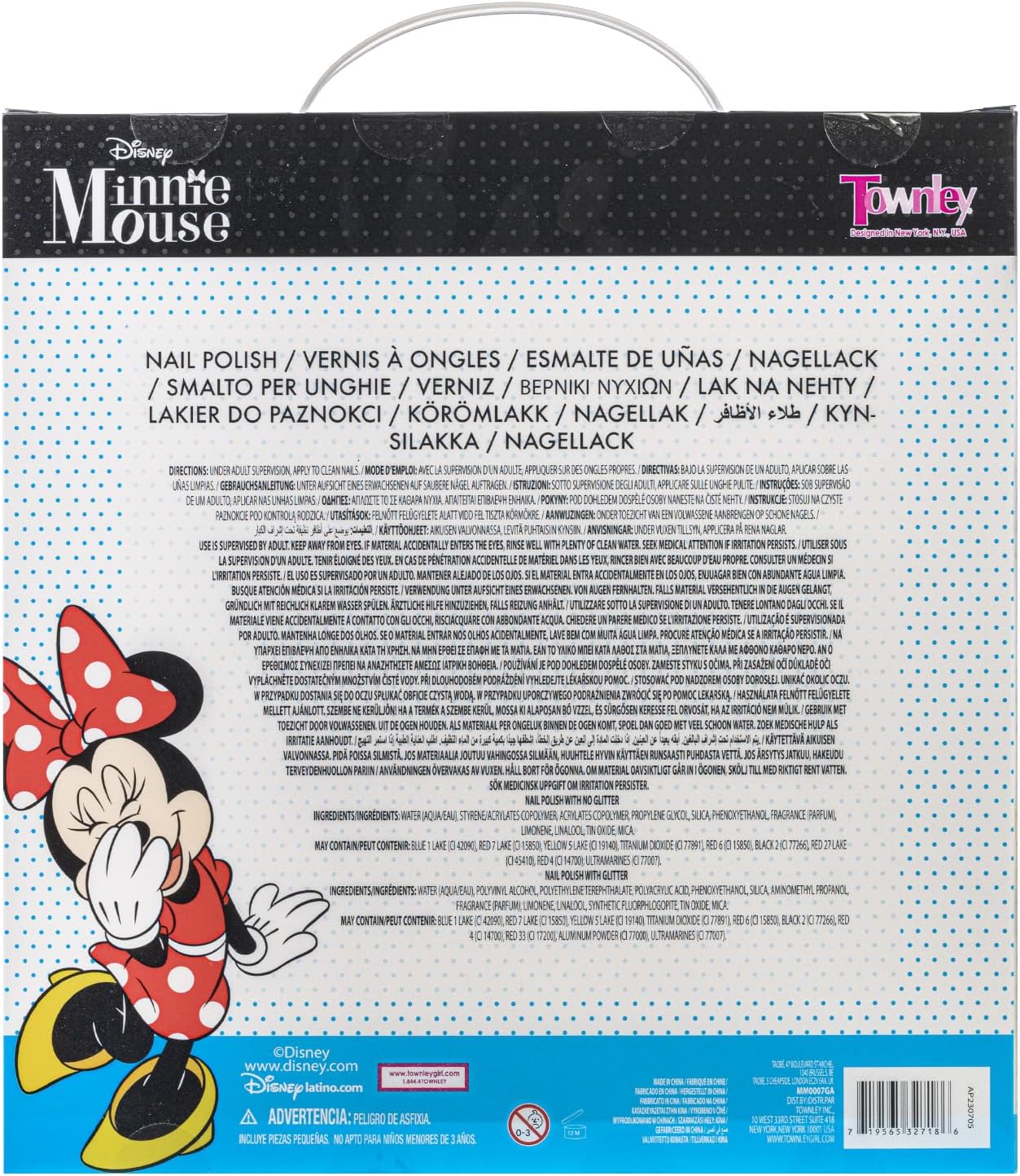 Townley Girl Disney Minnie Mouse 18 Piece Water-Based Nail Polish Set, Quick Dry and Peels-Off, Nail Paint Set for Girls, Perfect for Parties, Sleepovers and Makeovers, Ages 3 - Image 9