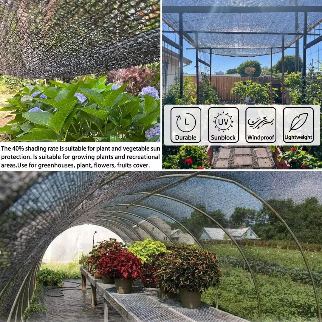 Shade Cloth for Garden Plants Greenhouse, 40-50% Sunblock Neting -for Outdoor Garden Lawn Plant Sun Shade Cloths for Kennel Chicken Coop Easier to Hang Net Cover - Image 4
