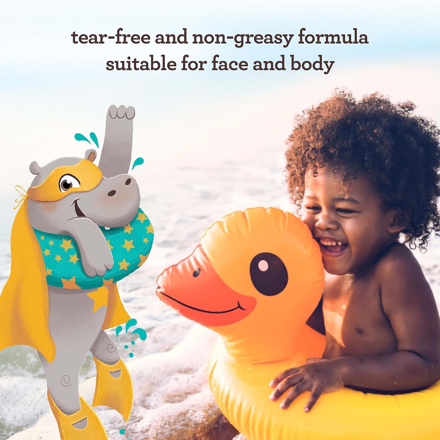 Aveeno Kids Continuous Protection Zinc Oxide Mineral Sunscreen Lotion for Children's Sensitive Skin with Broad Spectrum SPF 50, Tear-Free, Sweat- & Water-Resistant, Non-Greasy, 3 fl. oz - Image 4