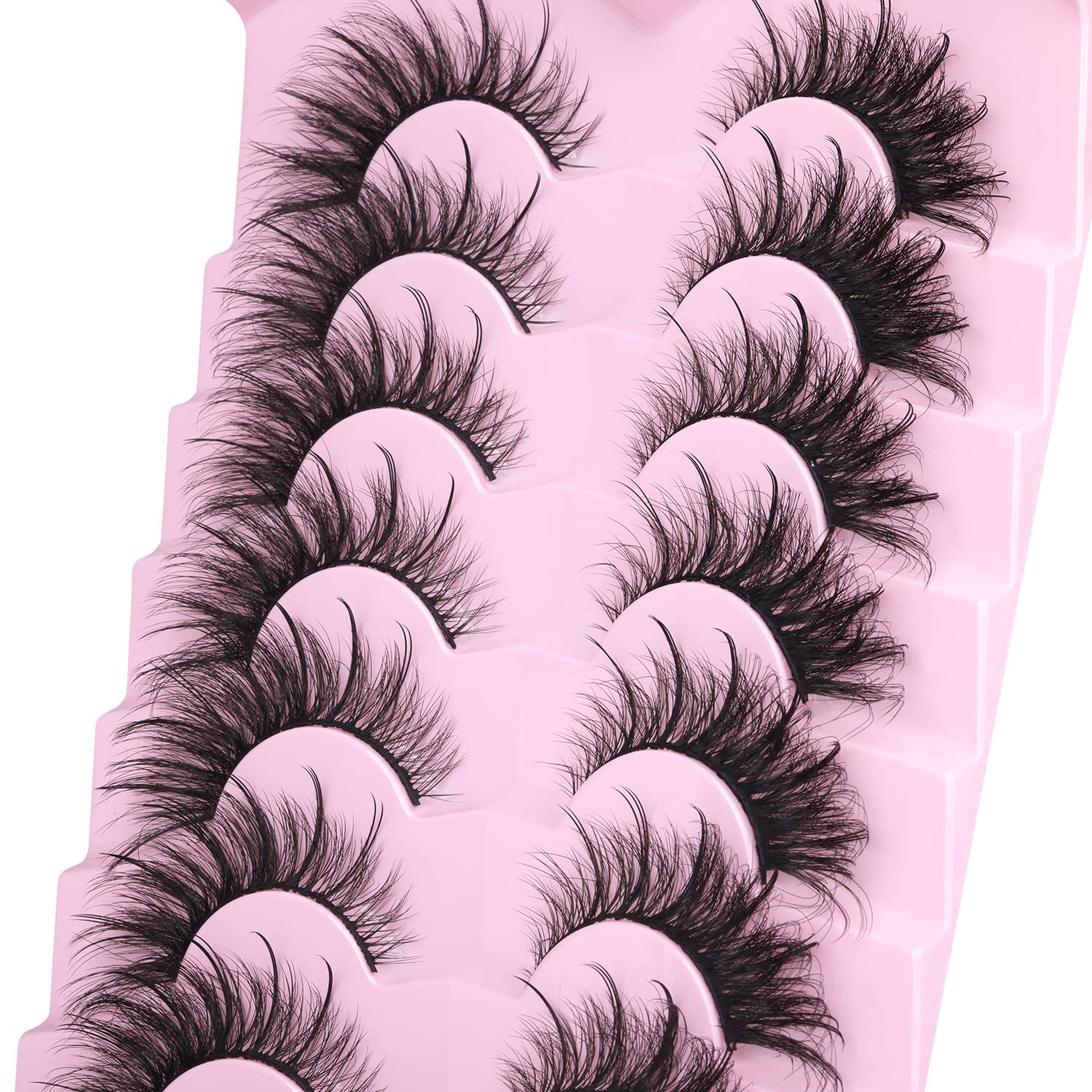 Fox Eye Lashes Wispy Faux Mink Lashes Volume Fairy Cat Eye Lashes That Look Like Extensions Spiky Fake Eyelashes Natural Look - Image 7