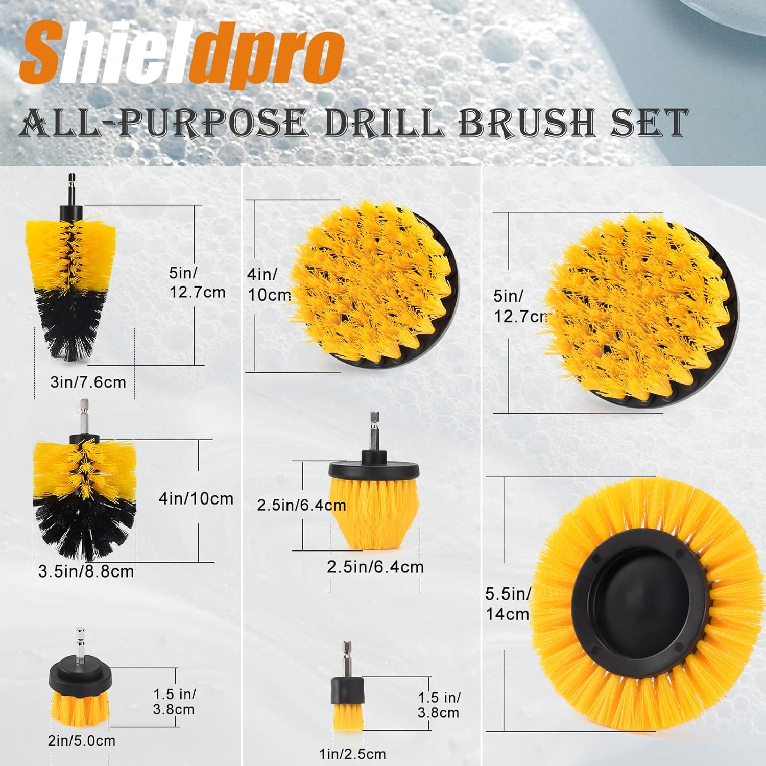 SHIELDPRO 18 Pack Drill Brush Attachment Set, Power Cleaning Scrub Brushes for Drill, Extend Long Attachment, All Purpose for Bathroom, Car Detailing, Carpet, Tile Grout, Sinks, Corners - Image 5