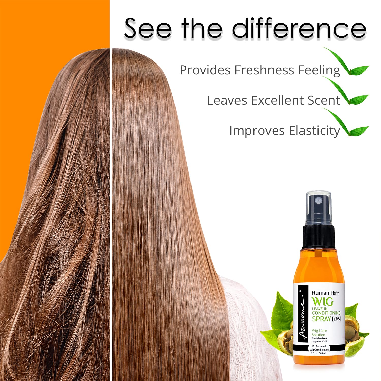 Awesome Human Hair Leave-In Conditioner Spray pH5 Silkiness Shine Travel Size 2.3 fl oz - Image 5