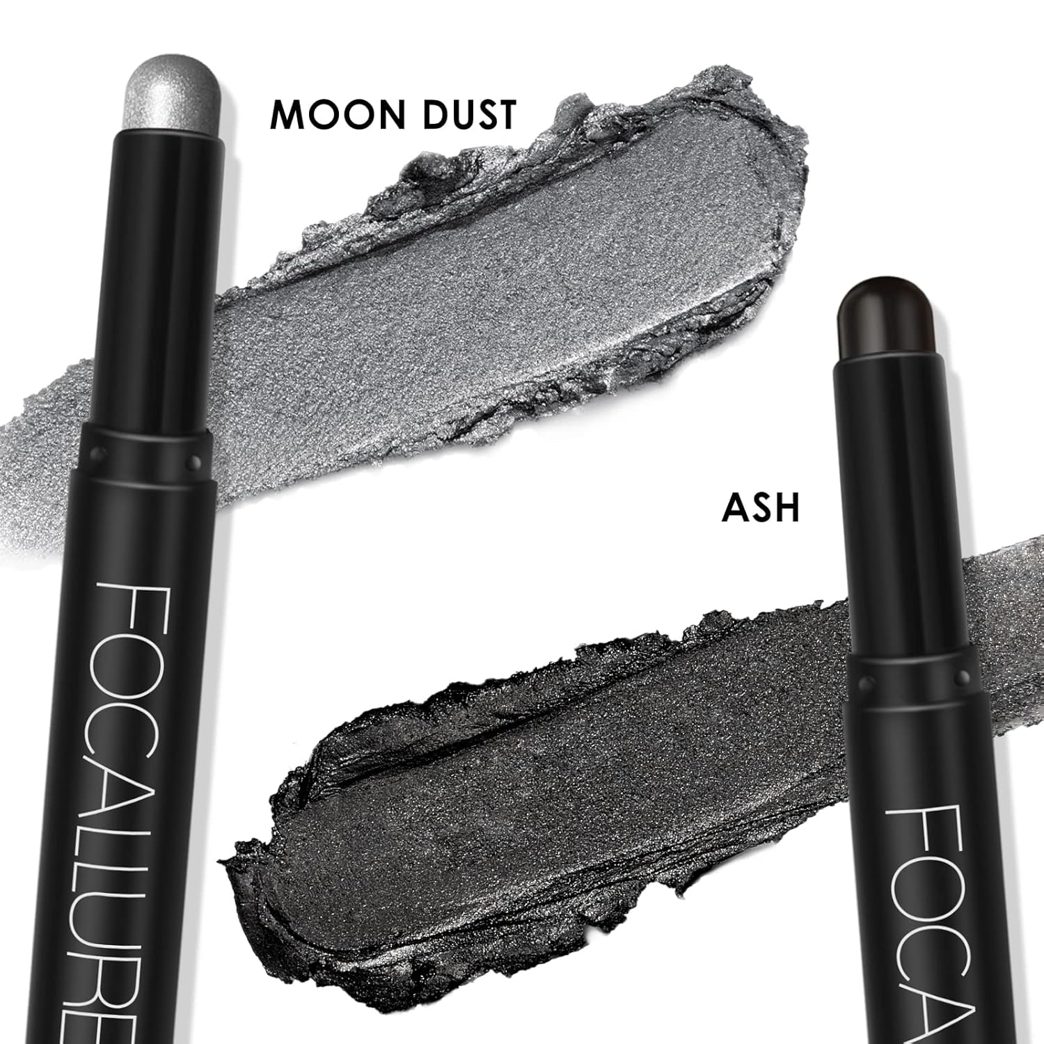 FOCALLURE 2 Pcs Cream Eyeshadow Stick,Brightener Eyeshadow Pencil Crayon,Highlighter Eye Shadow Stick Sets with Crease-proof Formula,Long Lasting Waterproof Eye Shadow Make Up,Smoky-night - Image 8