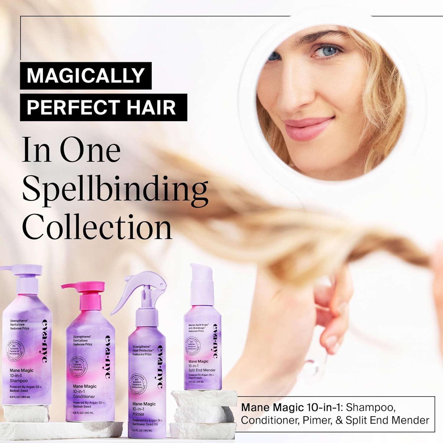 Eva NYC Mane Magic 10-in-1 Split End Mender Hair Treatment, 4 Fl Oz, Repairs ends for healthier, stronger & Damaged hair, GMO, Cruelty-Free - Image 6