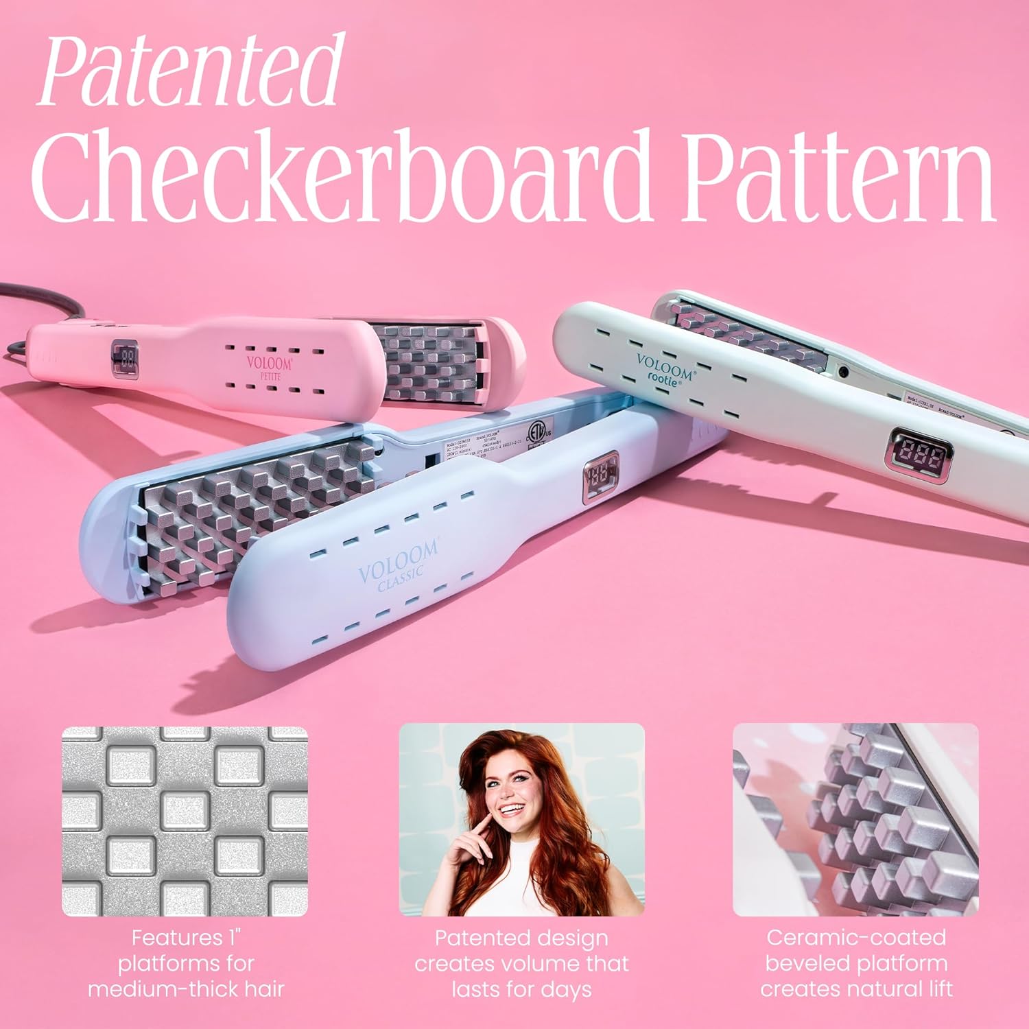 VOLOOM Petite 1” Inch Professional Volumizing Ceramic Flat Iron - Hair Volumizer & Styling Tool with Adjustable Temp & Auto Shut-Off for Lasting Volume for Medium or Fine Hair - Heat Resistant Case - Image 3