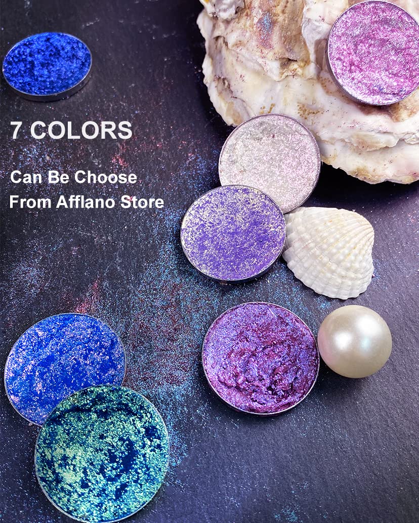 Afflano Single Green Eyeshadow - Shimmery, Highly Pigmented Multichrome, Color Changing Forest Green Glitter, Holographic Chrome Eye Shadow - Image 8