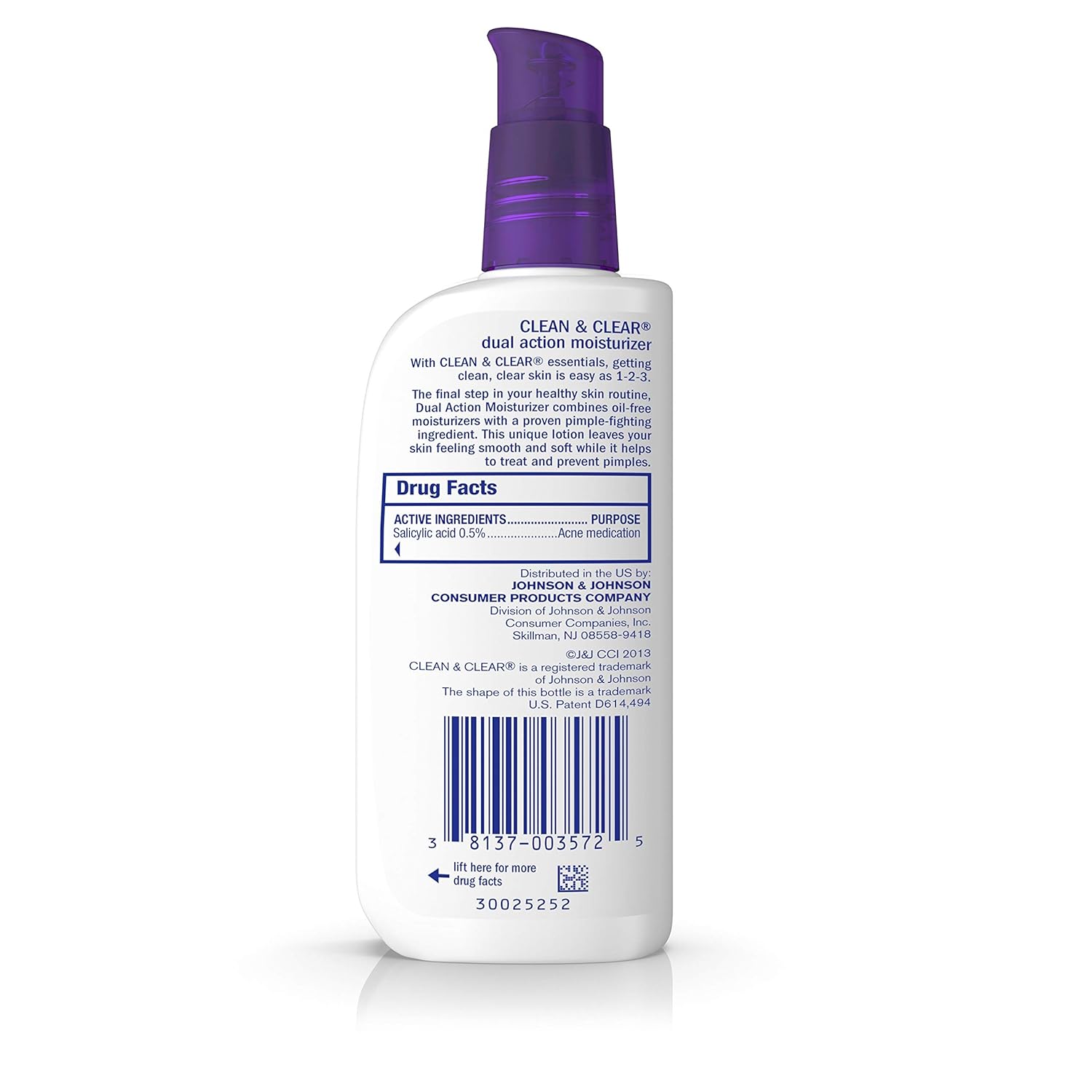 Clean & Clear Essentials Dual Action Facial Moisturizer with Salicylic Acid Acne Medication to Treat Acne and Prevent Pimples, Oil Free Face Moisturizer Cream for Acne-Prone Skin, 4 oz - Image 2