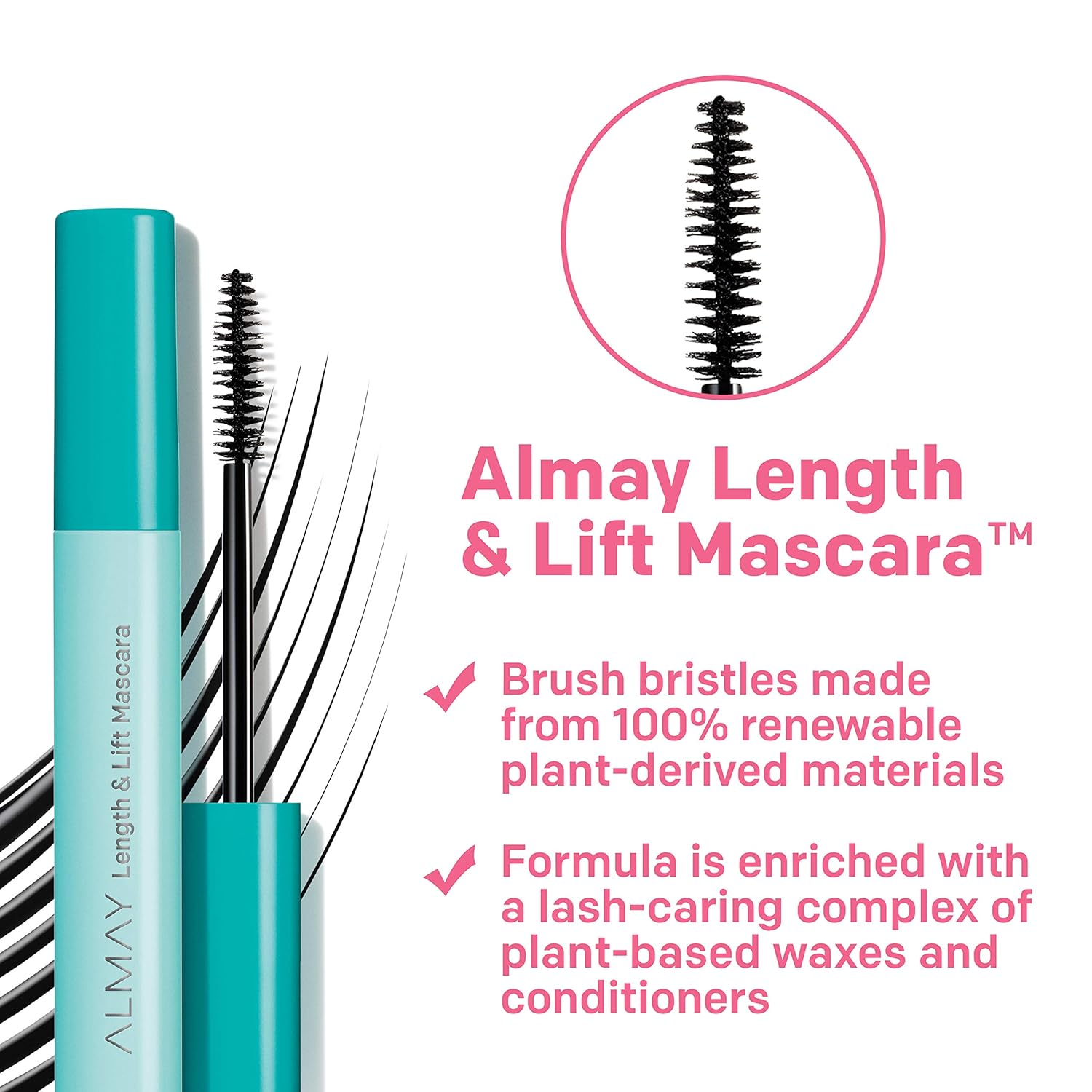 Almay Lengthening Mascara, Volume & Lift, Eye Makeup, Hypoallergenic and-Fragrance Free, 030 Black Brown, 0.24 fl oz. - Image 3
