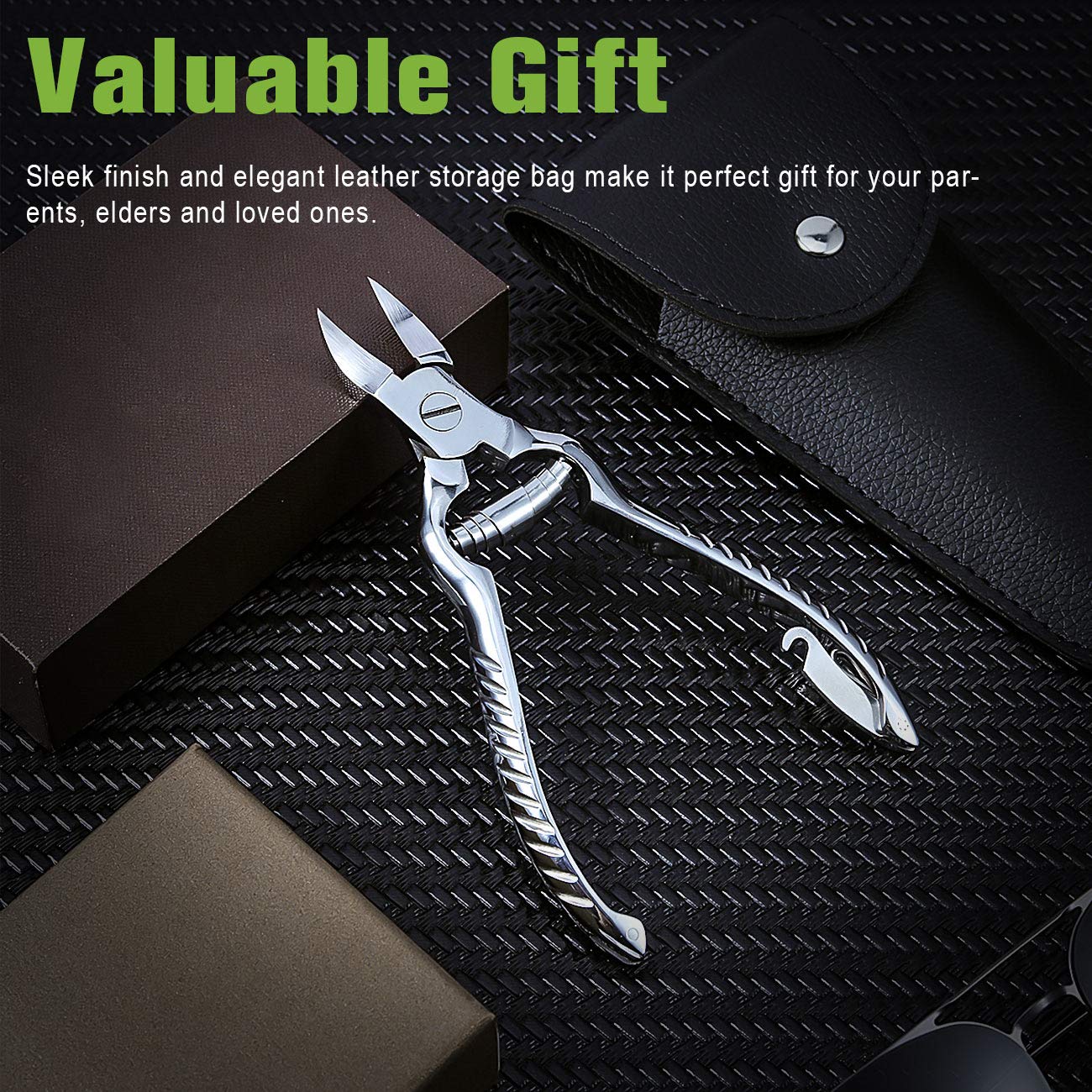 BEZOX Heavy Duty Podiatrist Toenail Clippers for Thick and Ingrown Nails, Stainless Steel Toe Nail Clipper, Pordiatry Ingrwon Toenail Tools - Silver - Image 6