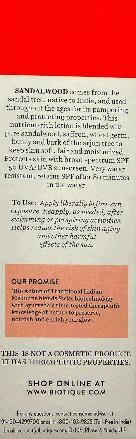 Biotique Sandalwood 50+ Spf Uva/Uvb Sunscreen Ultra Soothing Face Cream 120Ml/4.06Fl.Oz. - Image 13