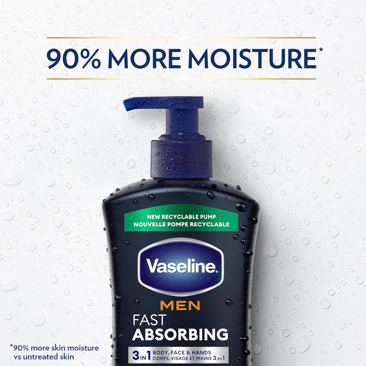 Vaseline Men's Healing Moisture Hand & Body Lotion For Dry or Cracked Skin Fast Absorbing Non-Greasy Lotion for Men 20.3 oz, Pack of 3 - Image 6