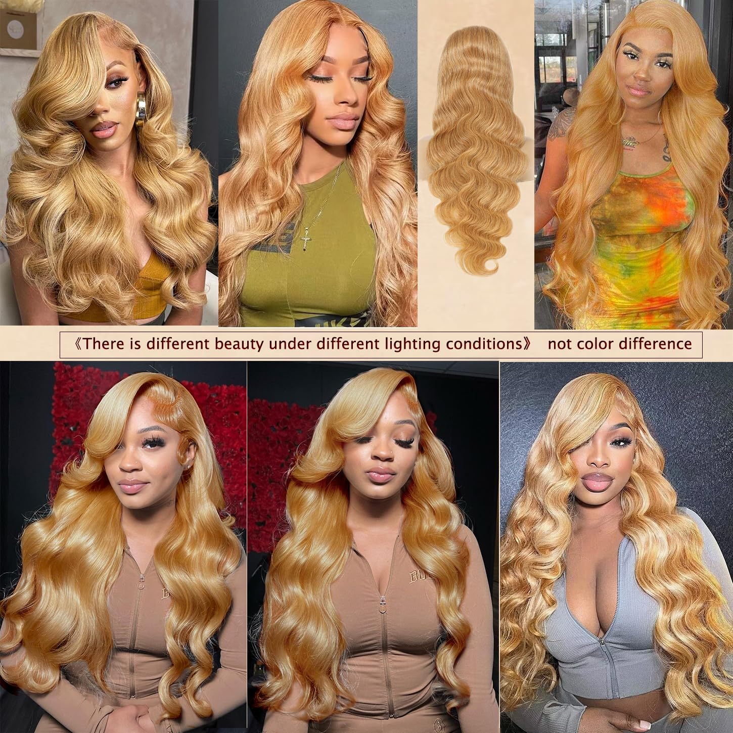 Honey Blonde Wig Human Hair 13x6 Body Wave Hd Lace Front Wigs Human Hair Pre Plucked 27# Colored Blonde Lace Frontal Wig 180% Density Real Hair Wavy Human Lace Front Wigs For Black Women 30Inch - Image 3