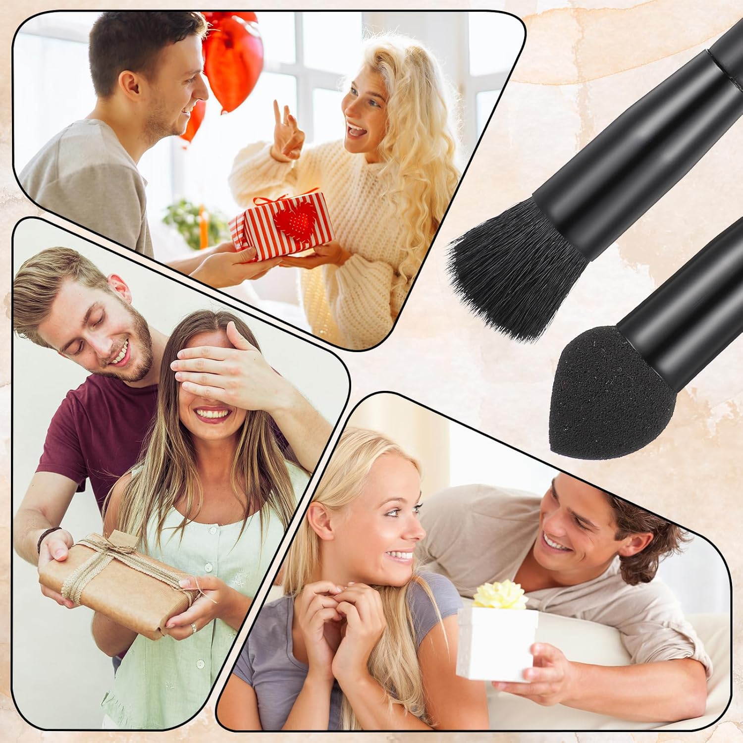 2 Pcs Dual Ended Hairline Brushes, Root Concealer Brush Set with Sponge Tip and Soft Bristles for Covering Hair Root Touch Up Contouring Blending - Image 7