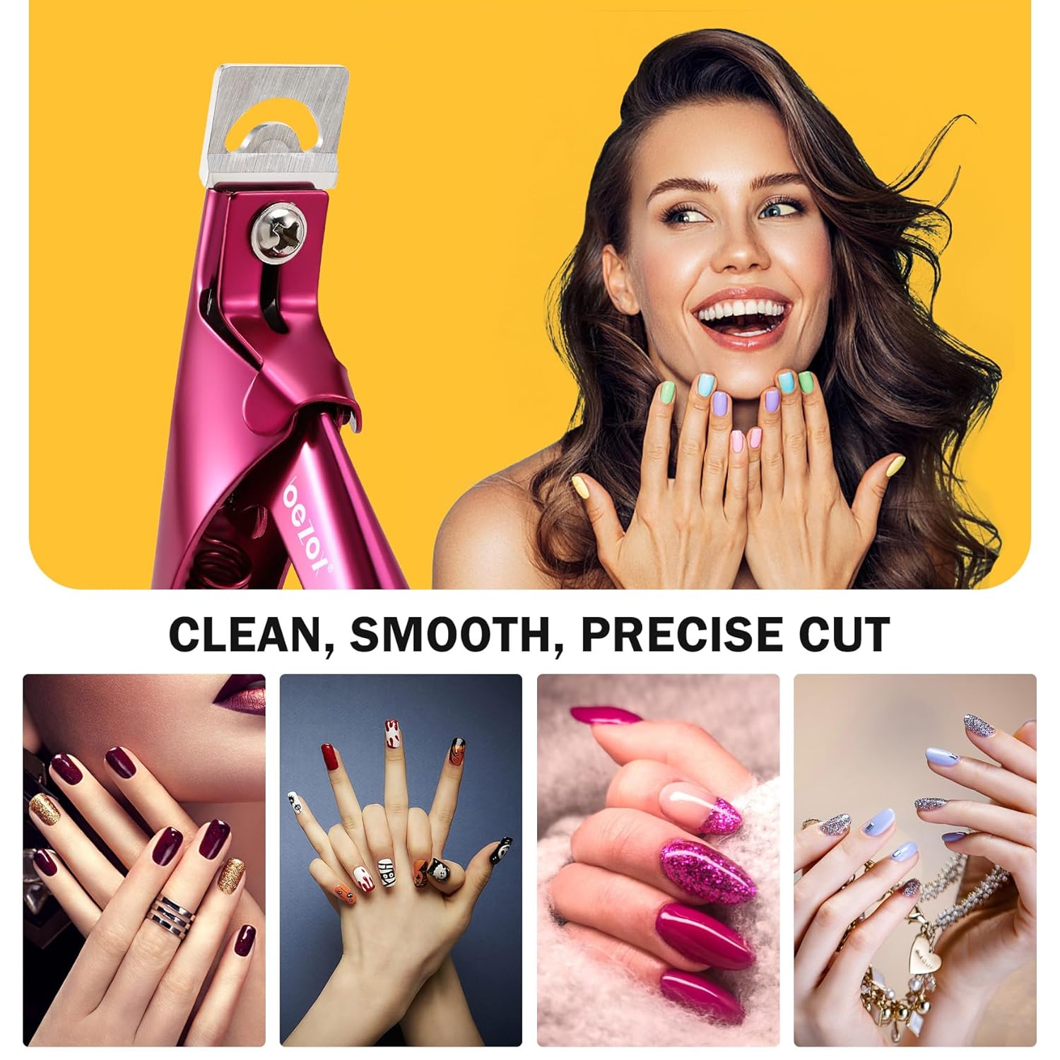 BEZOX Sharp Blade Acrylic Nail Clipper, Professional and High Precision Nail Tip Cutters, False Nail Cutter for Nail Tips - Image 3