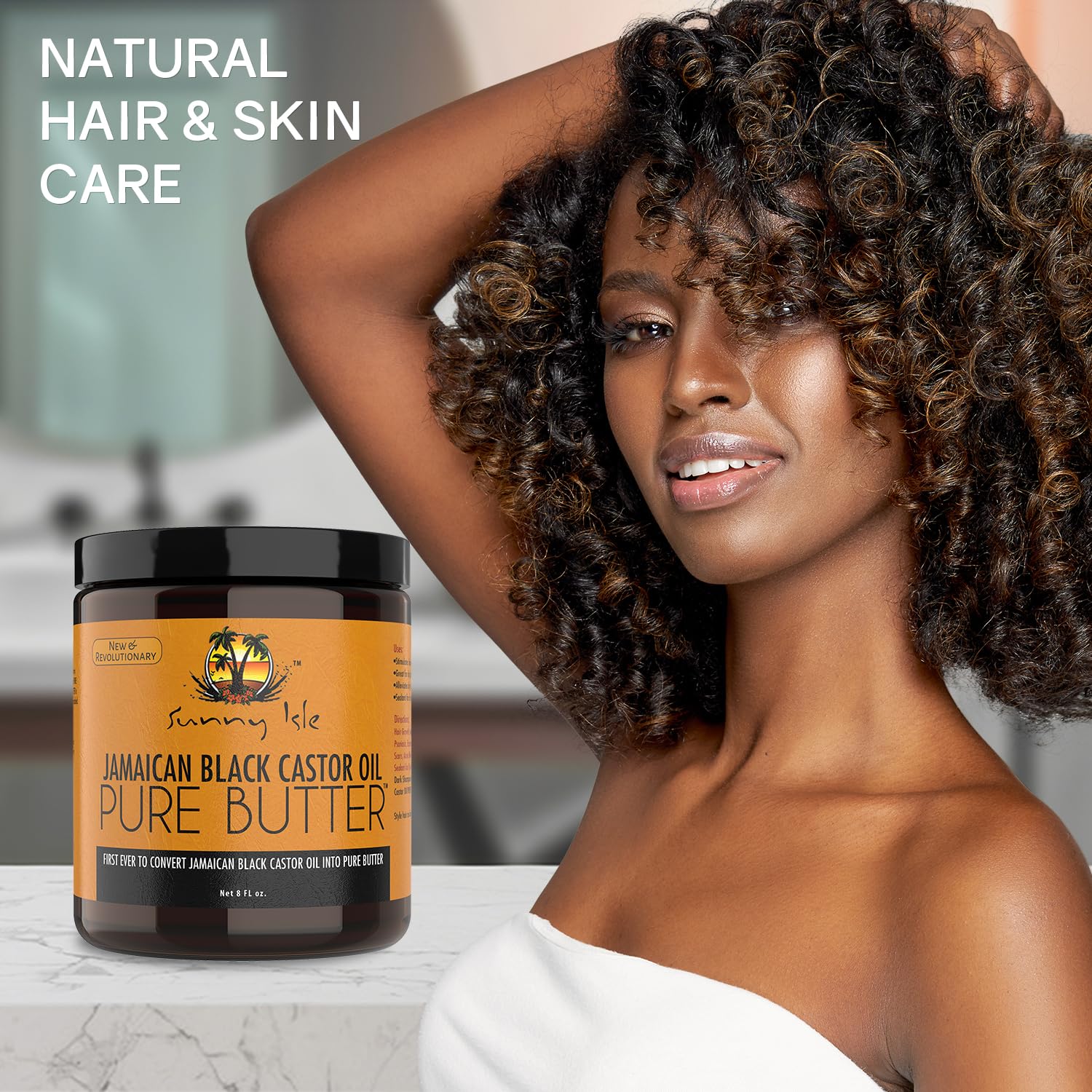 Sunny Isle Jamaican Black Castor Oil Pure Butter 8oz | Stimulates Hair Growth | Effective Moisturizer Hair & Skin | All Types & Textures - Image 2