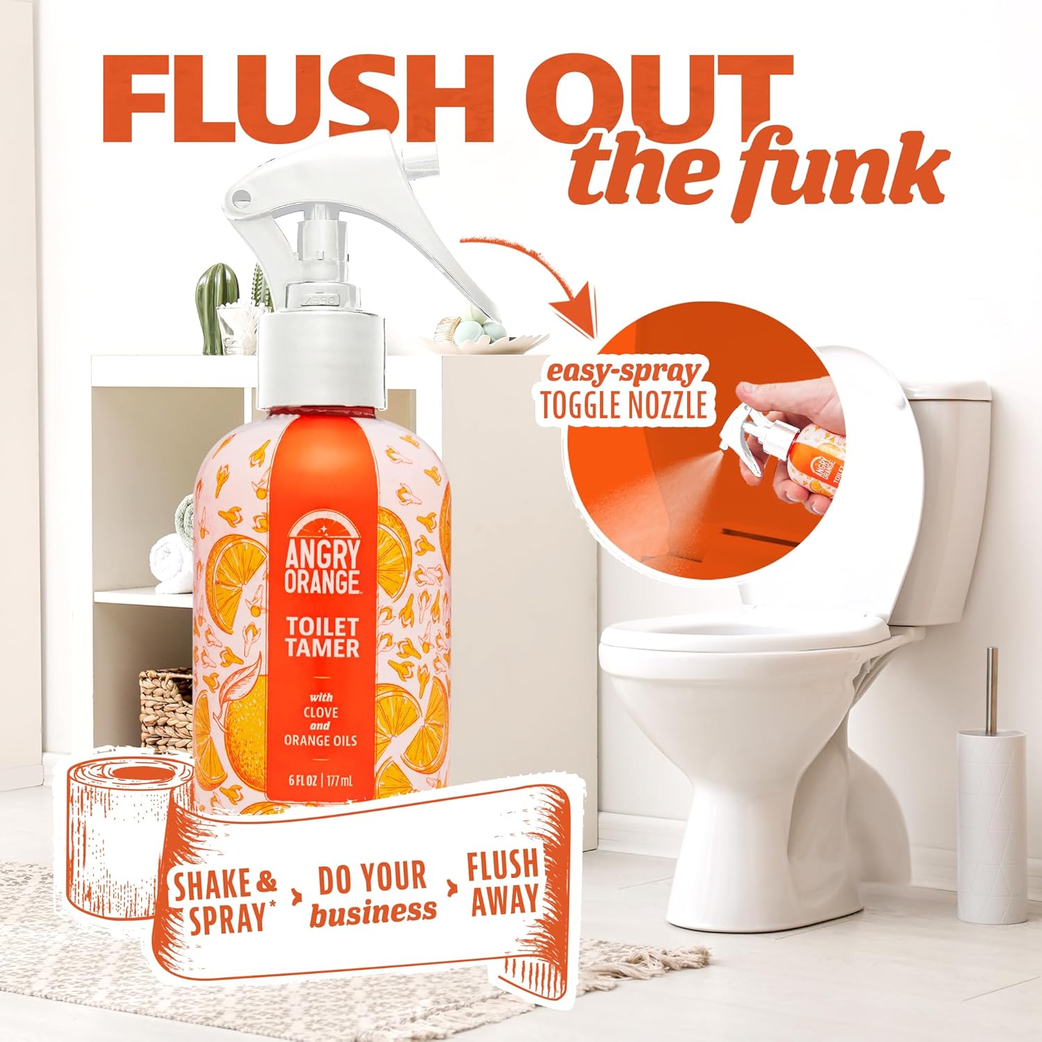 ANGRY ORANGE Toilet Tamer Bathroom Spray - Citrus Orange Spice - 6 oz - Image 4