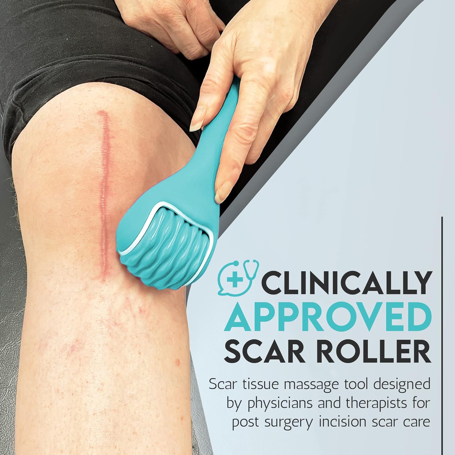 Scar Roller, Scar Tissue Massager for Post-Surgery Recovery, Silicone Ice Massage for Post-Surgery Incision Swelling and Soreness, Joint Roller for Improved Range of Motion and Flexibility. Teal - Image 3