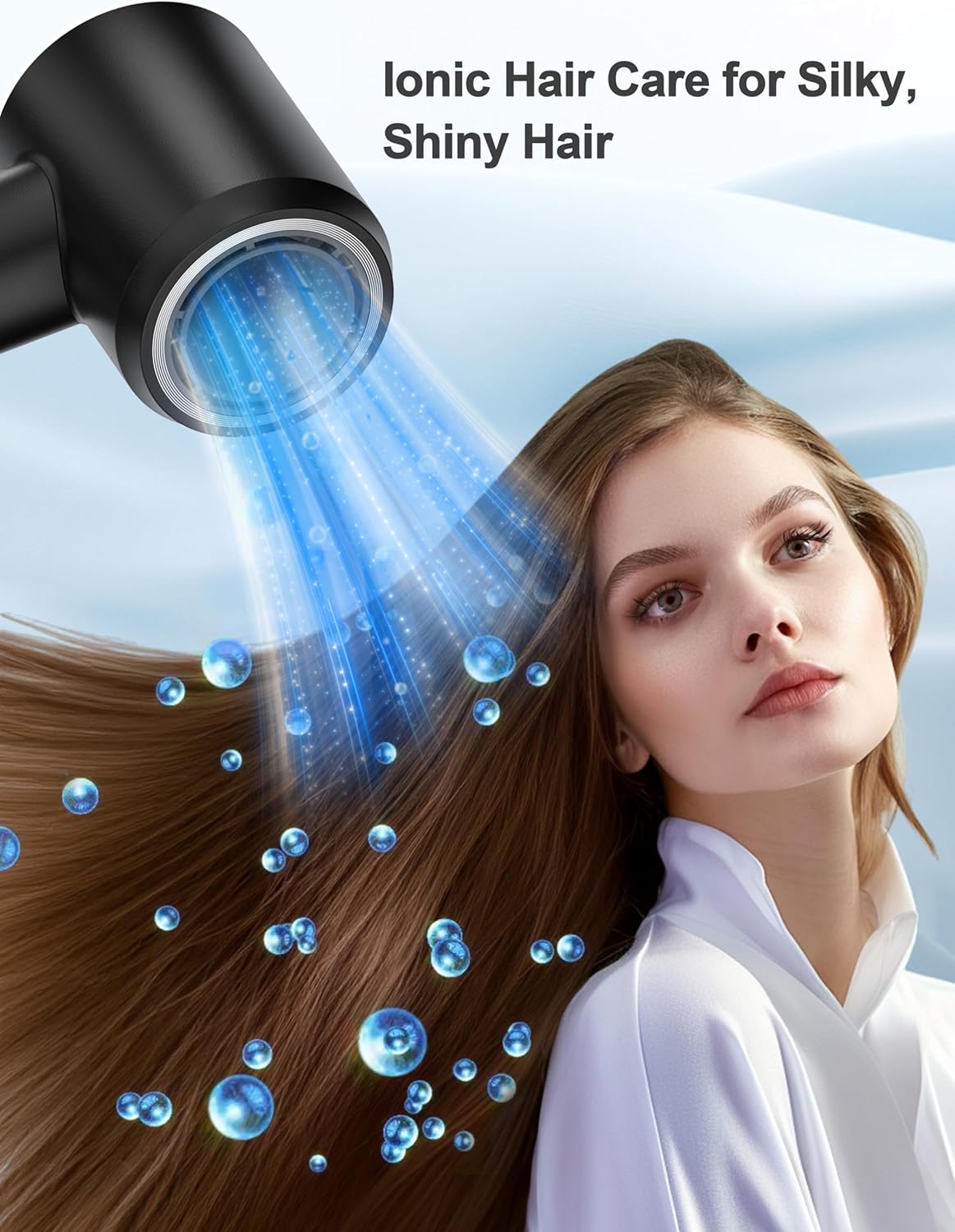 Professional Ionic Hair Dryer, 1800W High Speed Blow Dryer for Home Salon, Real 200 Million Negative Ions, 120,000 RPM Brushless Motor for All Hair Types-1 (Black) - Image 5