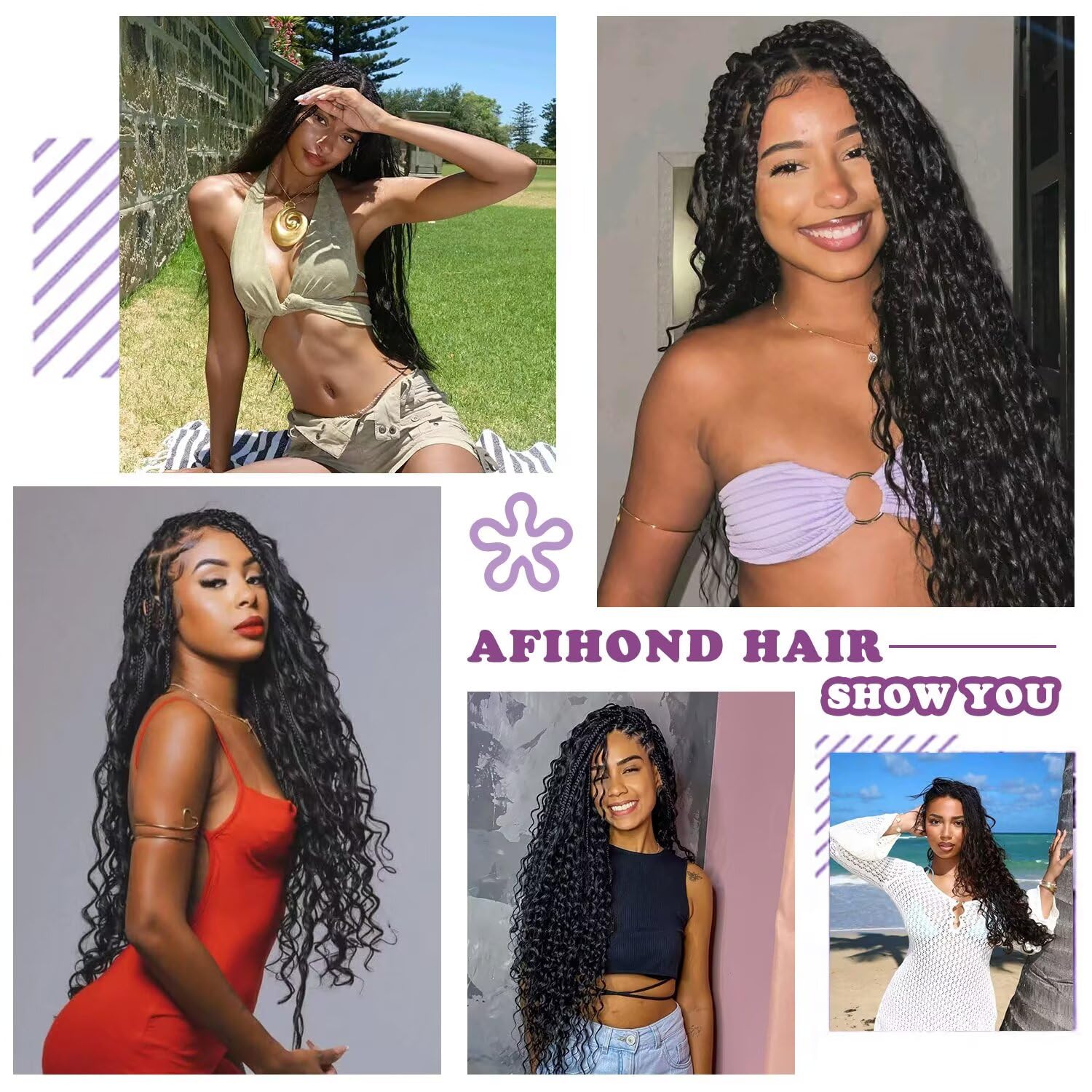 Human Braiding Hair For Boho Braids 120g Deep Wave Bulk Human Hair for Braiding Knotless 12A 100% Unprocessed Brazilian Virgin Hair Extensions Bulk Bohemian 3 Bundles Natural Color 18inch - Image 6